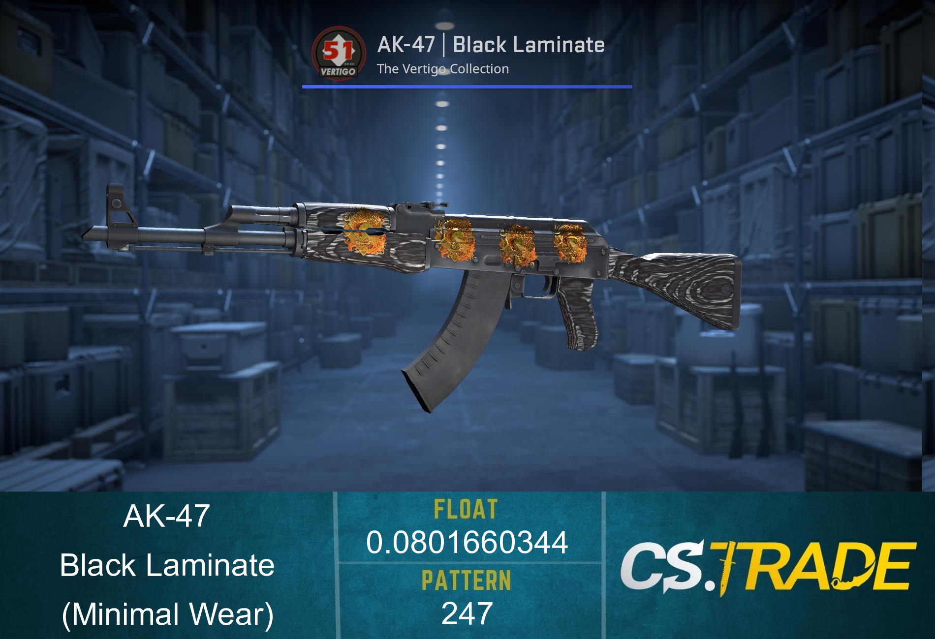 Souvenir AK-47 | Black Laminate (Minimal Wear) Screenshot