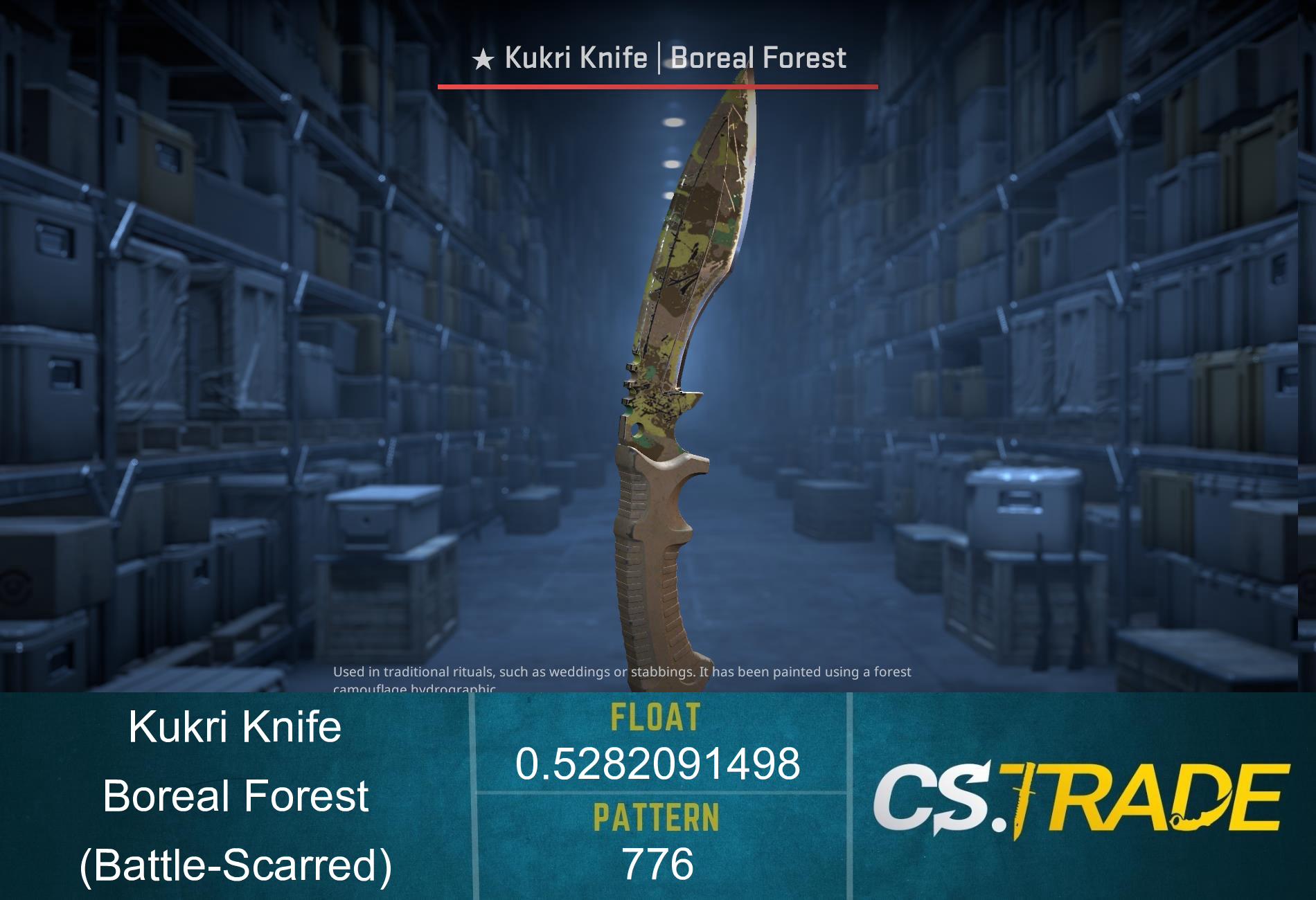 ★ StatTrak™ Kukri Knife | Boreal Forest (Battle-Scarred) Screenshot