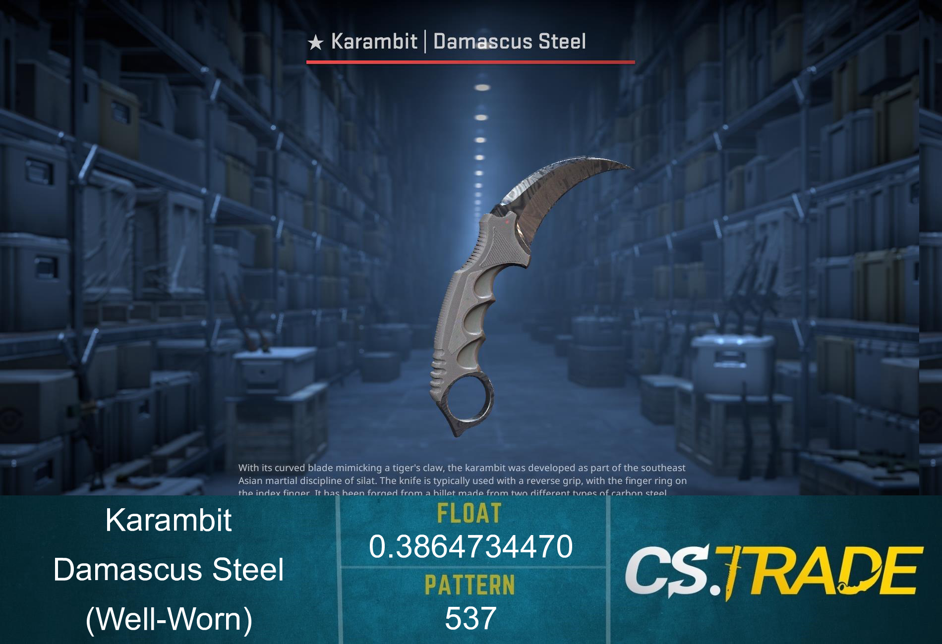 ★ Karambit | Damascus Steel (Well-Worn) Screenshot