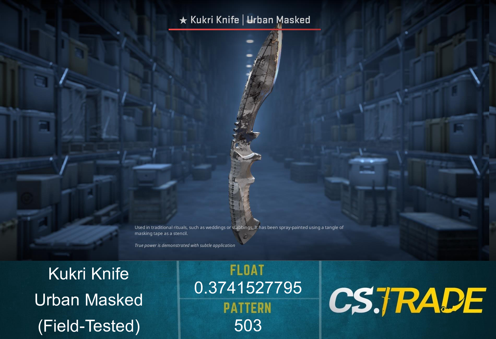 ★ Kukri Knife | Urban Masked (Factory New) Screenshot