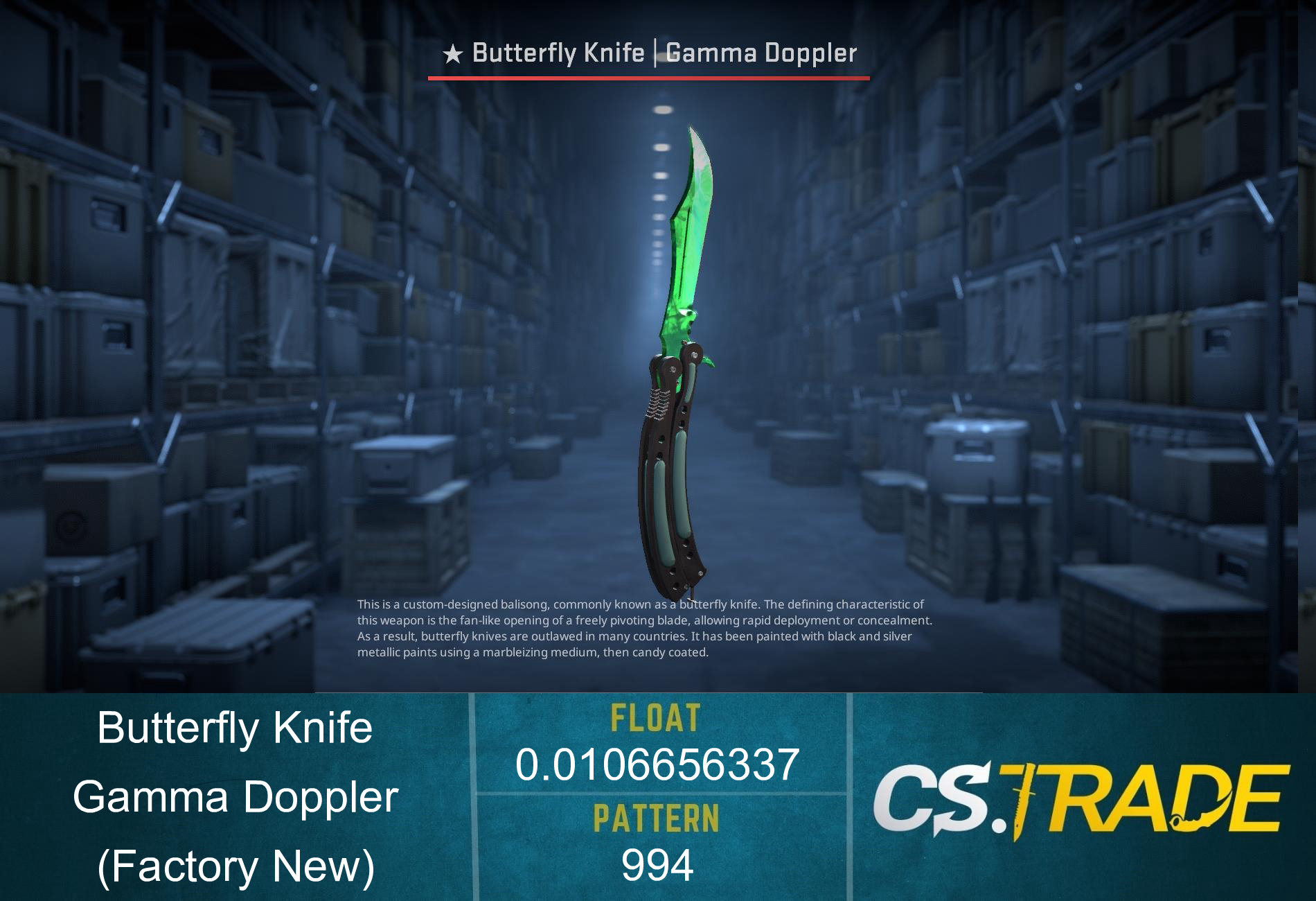 ★ Butterfly Knife | Gamma Doppler Emerald (Factory New) Screenshot