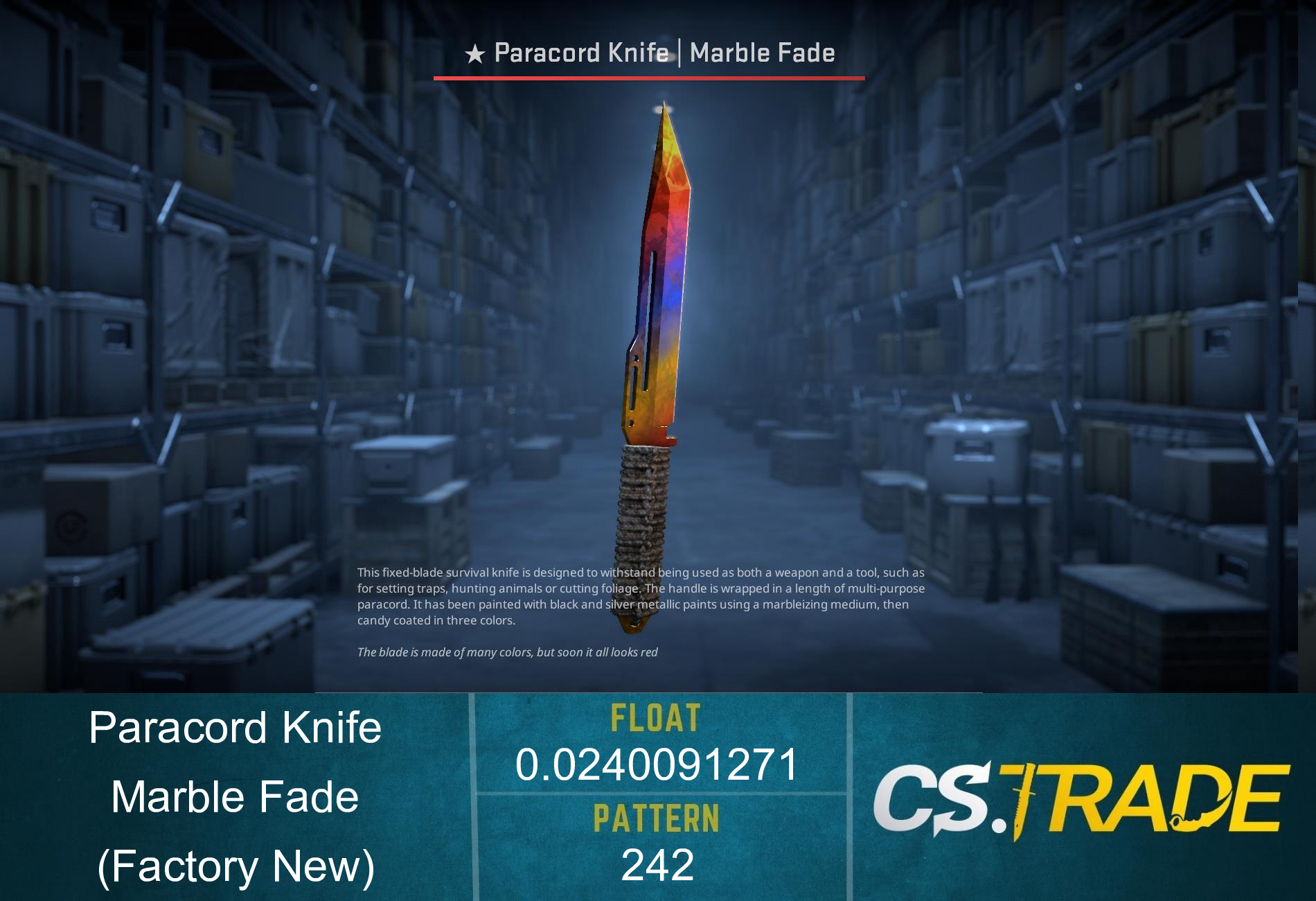 ★ Paracord Knife | Marble Fade (Factory New) Screenshot