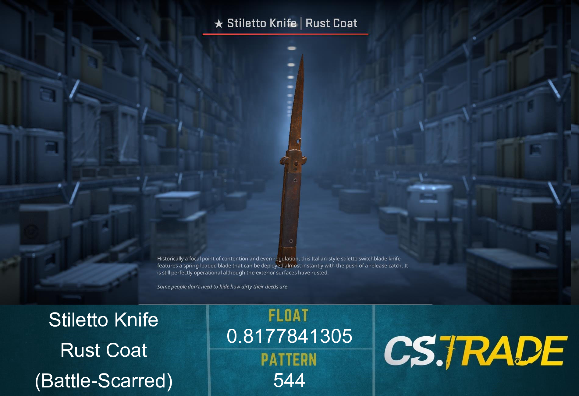 ★ Stiletto Knife | Rust Coat (Well-Worn) Screenshot