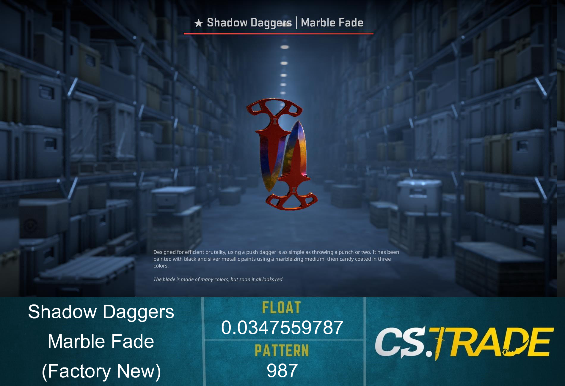 ★ Shadow Daggers | Marble Fade (Factory New) Screenshot