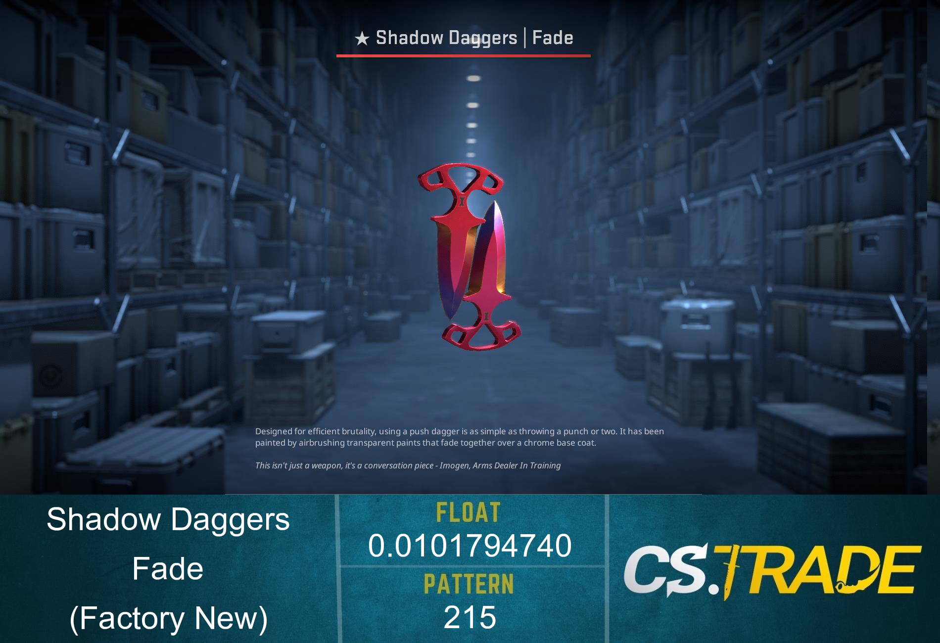 ★ Shadow Daggers | Fade (Factory New) Screenshot