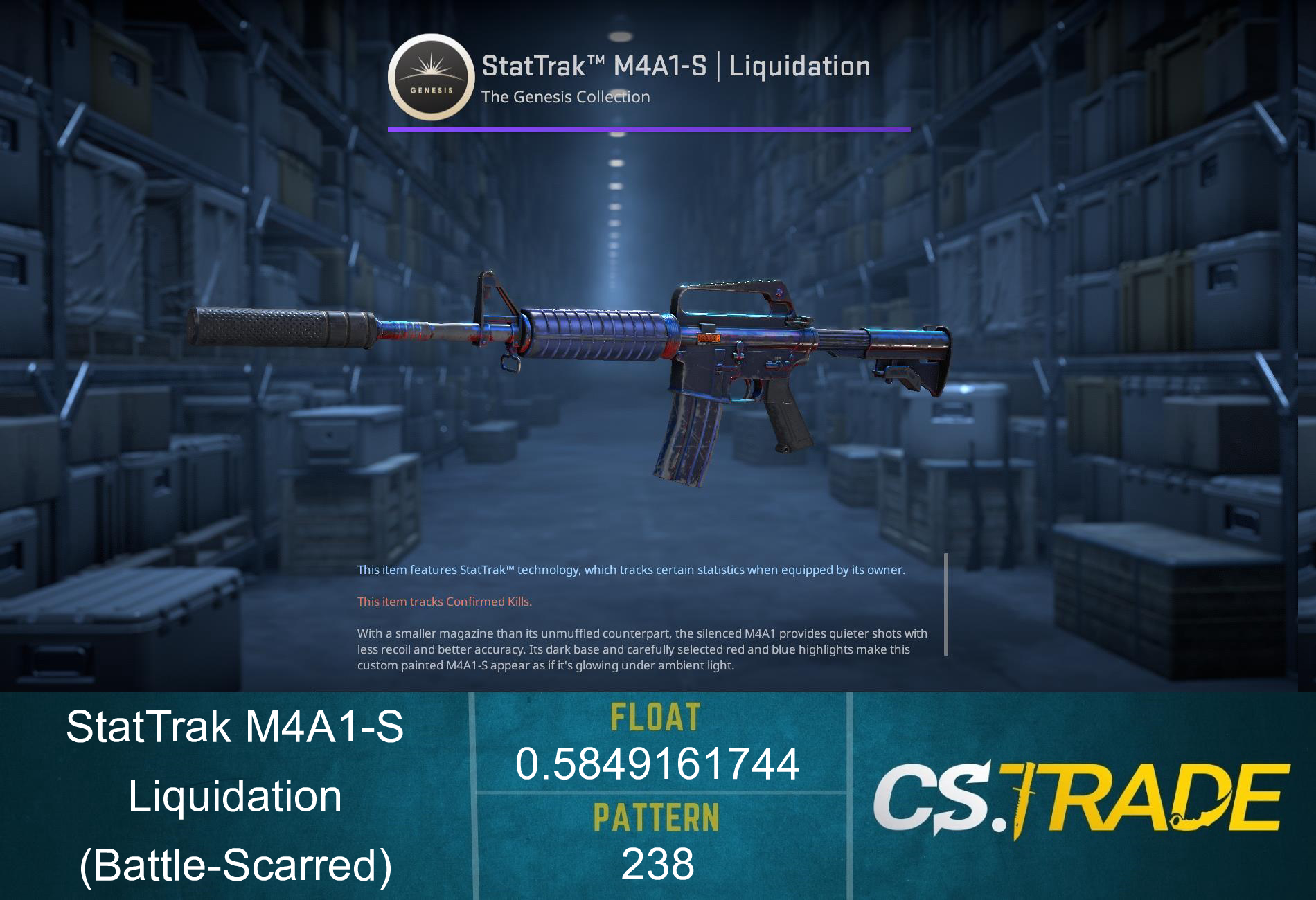 StatTrak™ M4A1-S | Liquidation (Battle-Scarred)