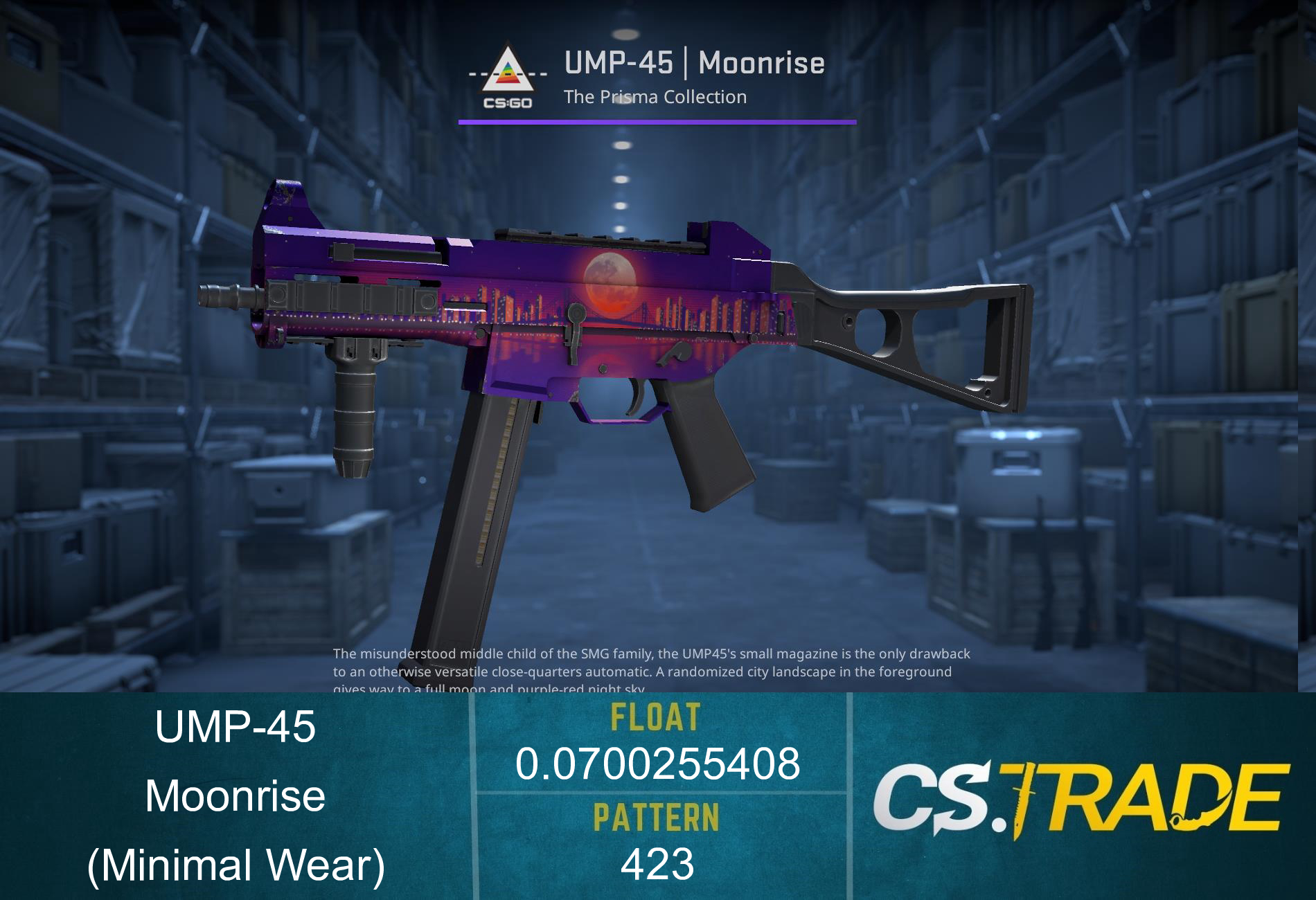 UMP-45 | Moonrise (Minimal Wear) Screenshot