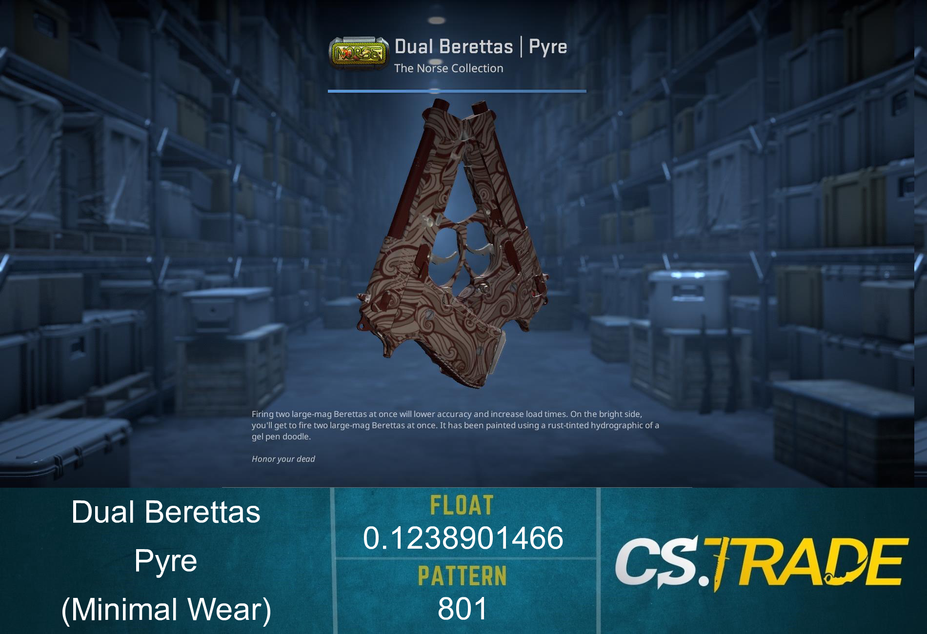 Dual Berettas | Pyre (Minimal Wear)