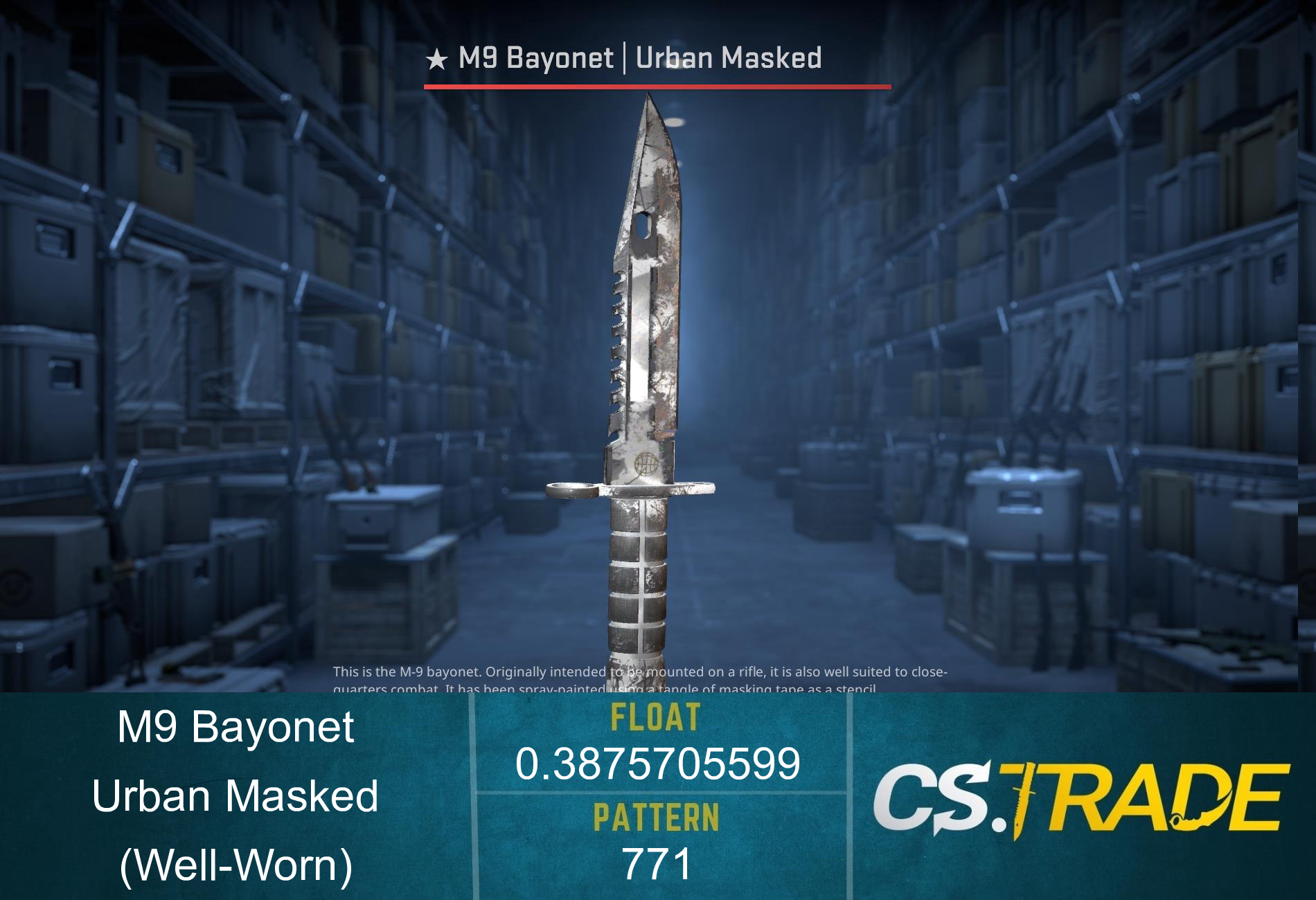 ★ M9 Bayonet | Urban Masked (Well-Worn) Screenshot