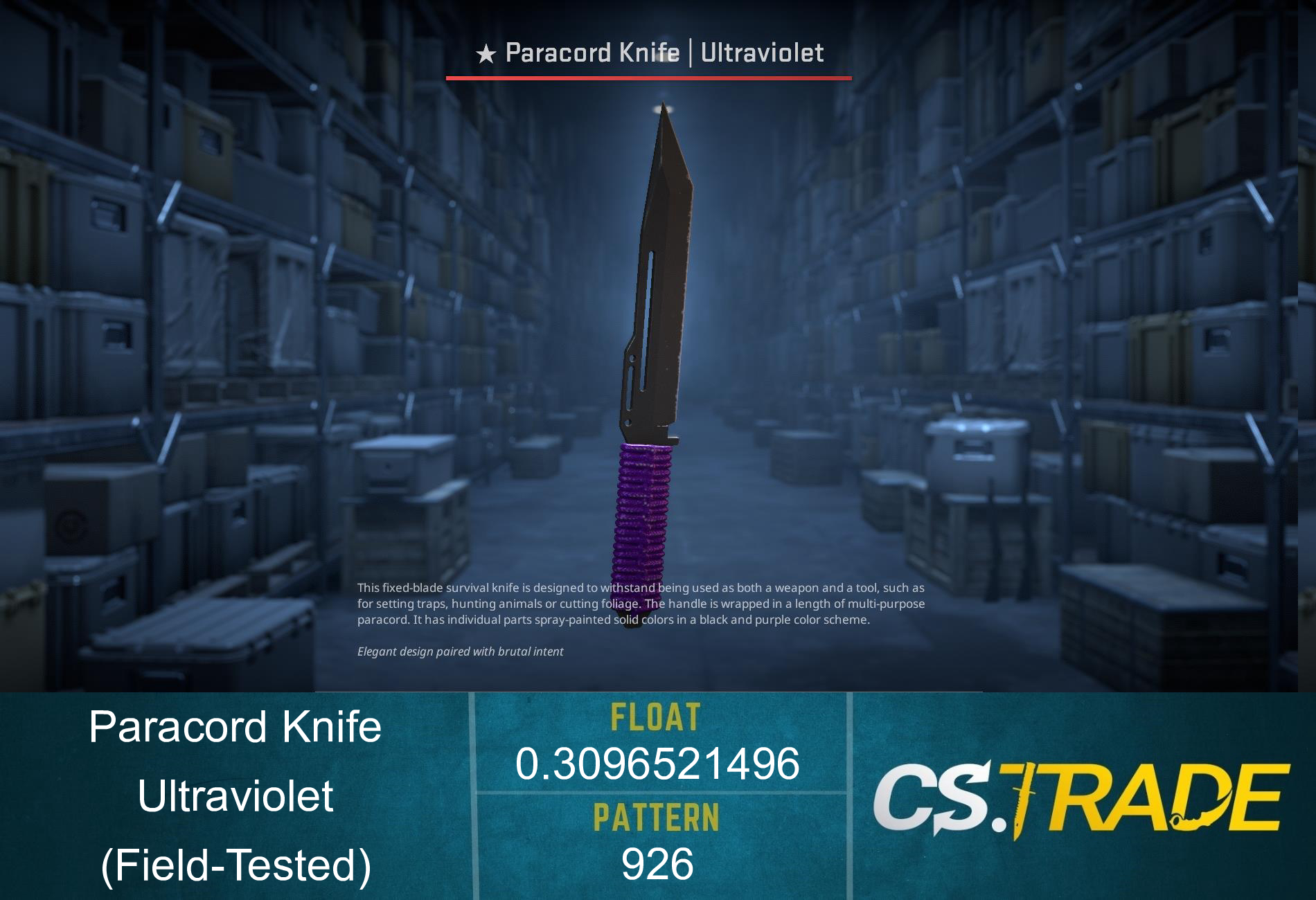 ★ Paracord Knife | Ultraviolet (Factory New) Screenshot