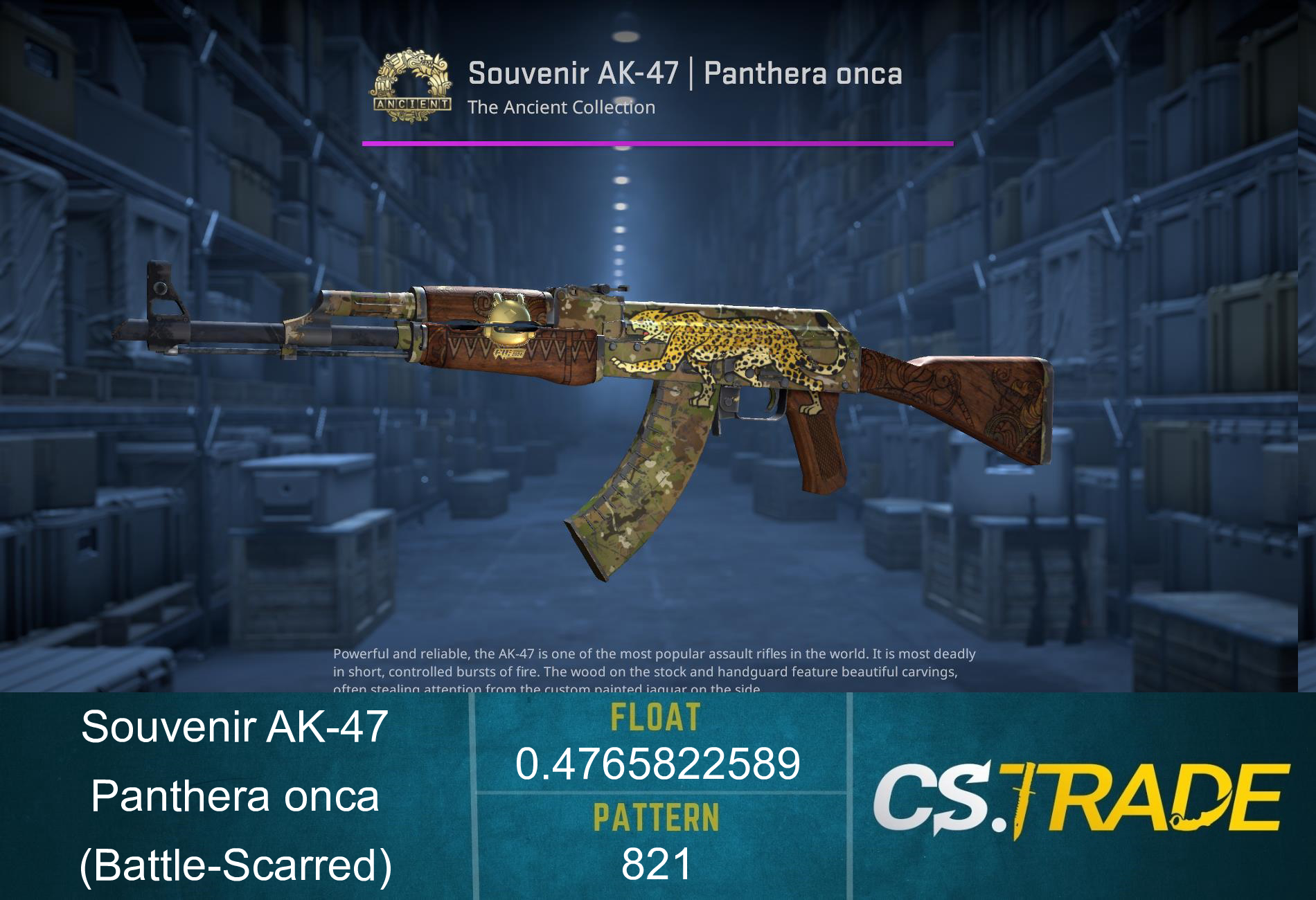 Souvenir AK-47 | Panthera onca (Battle-Scarred) Screenshot