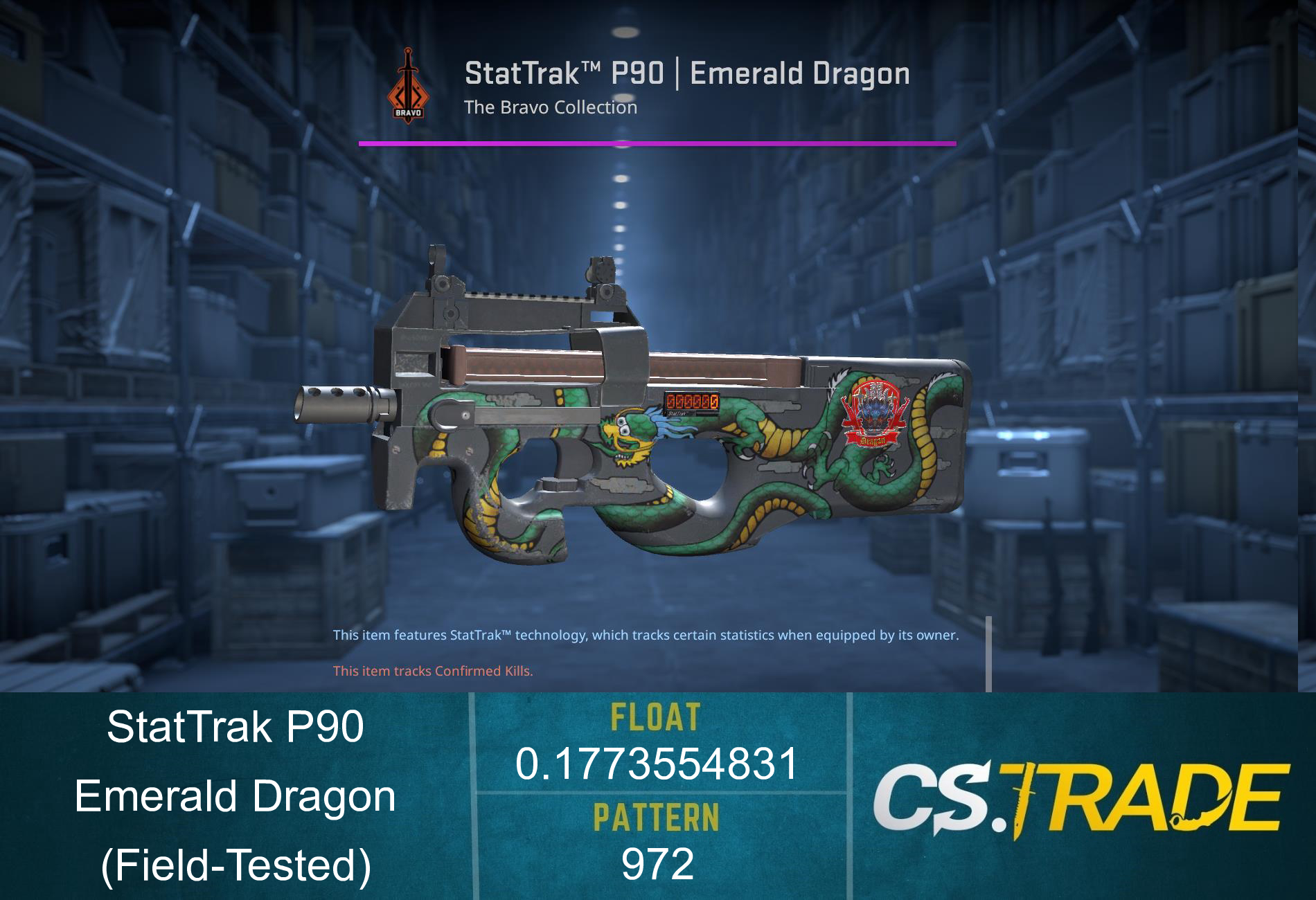 P90 | Emerald Dragon (Field-Tested) Screenshot