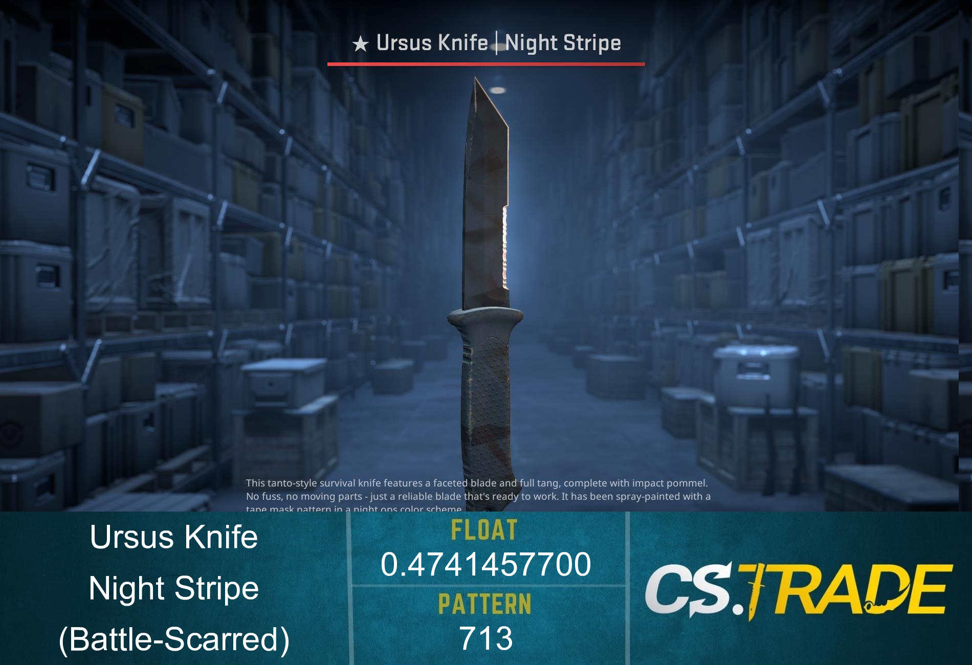 ★ Ursus Knife | Night Stripe (Battle-Scarred) Screenshot