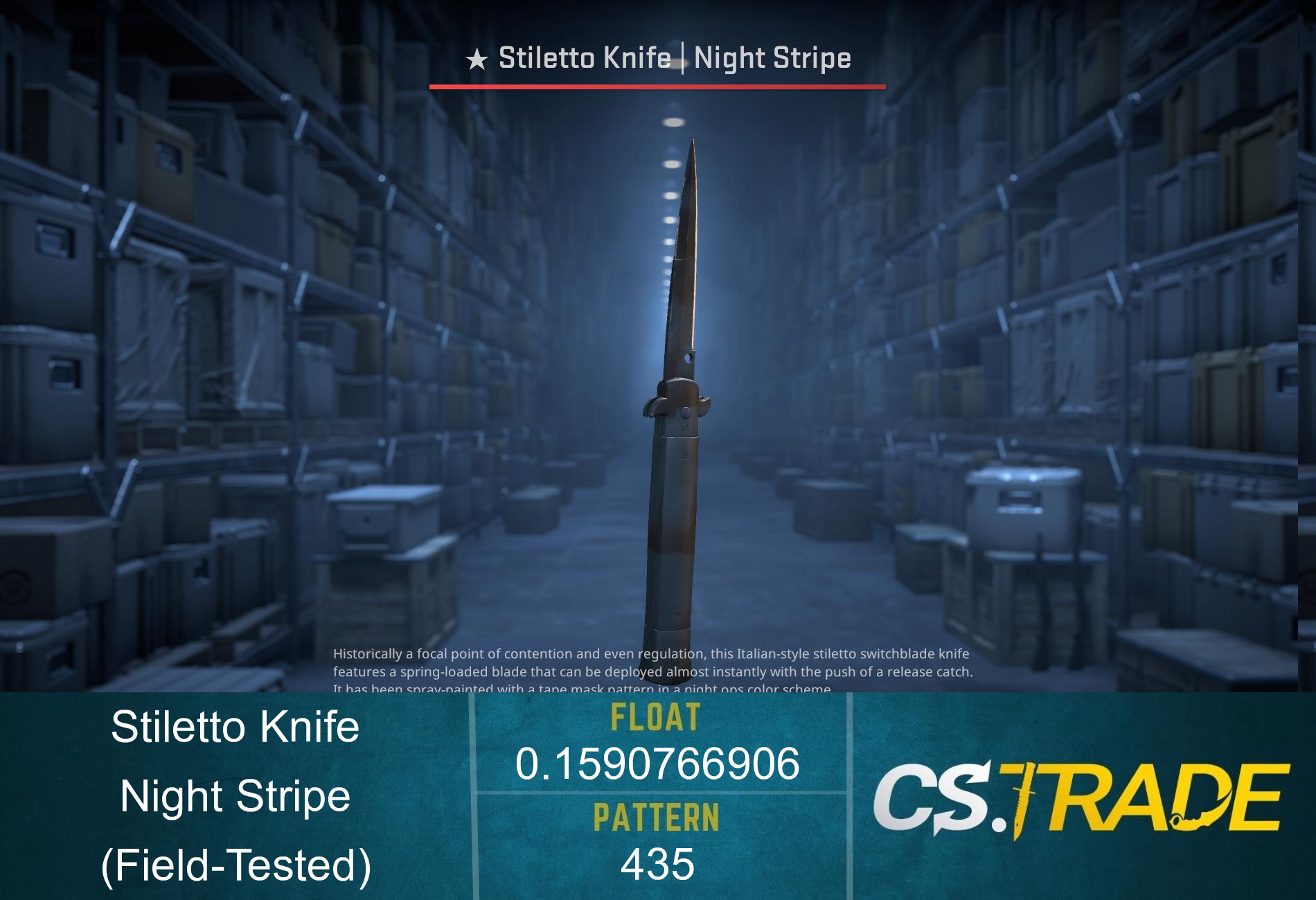 ★ Stiletto Knife | Night Stripe (Field-Tested) Screenshot