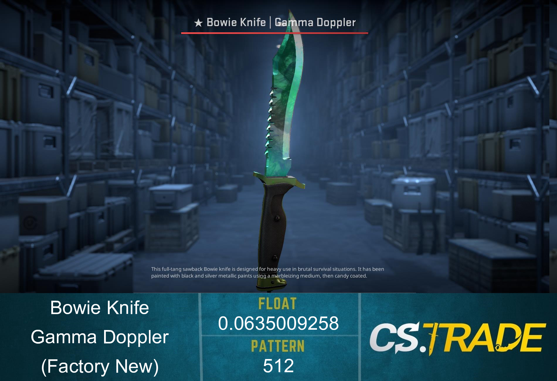 ★ Bowie Knife | Gamma Doppler Phase 2 (Factory New) Screenshot