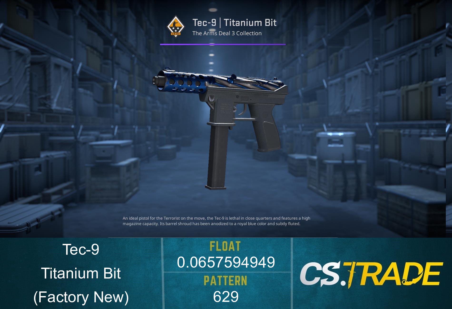Tec-9 | Titanium Bit (Factory New) Screenshot