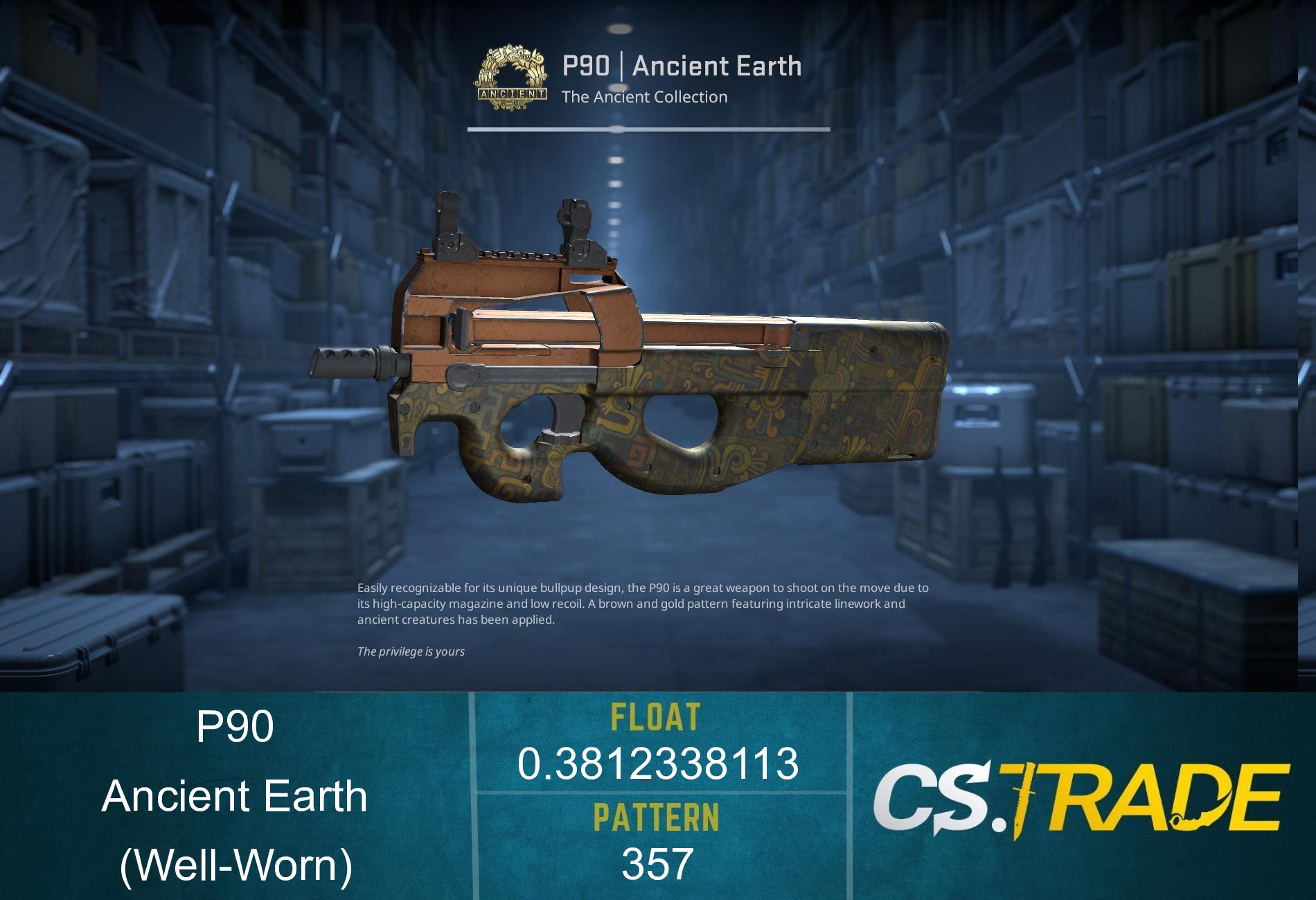 P90 | Ancient Earth (Field-Tested) Screenshot