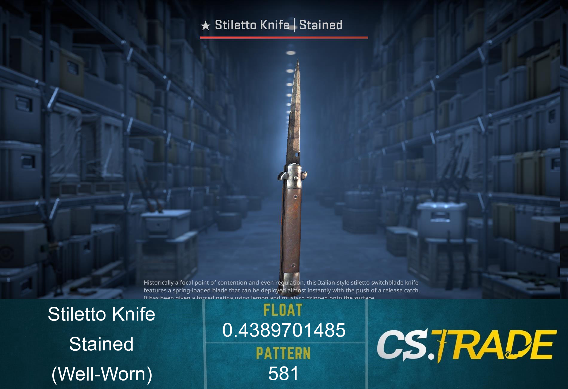 ★ StatTrak™ Stiletto Knife | Stained (Well-Worn) Screenshot