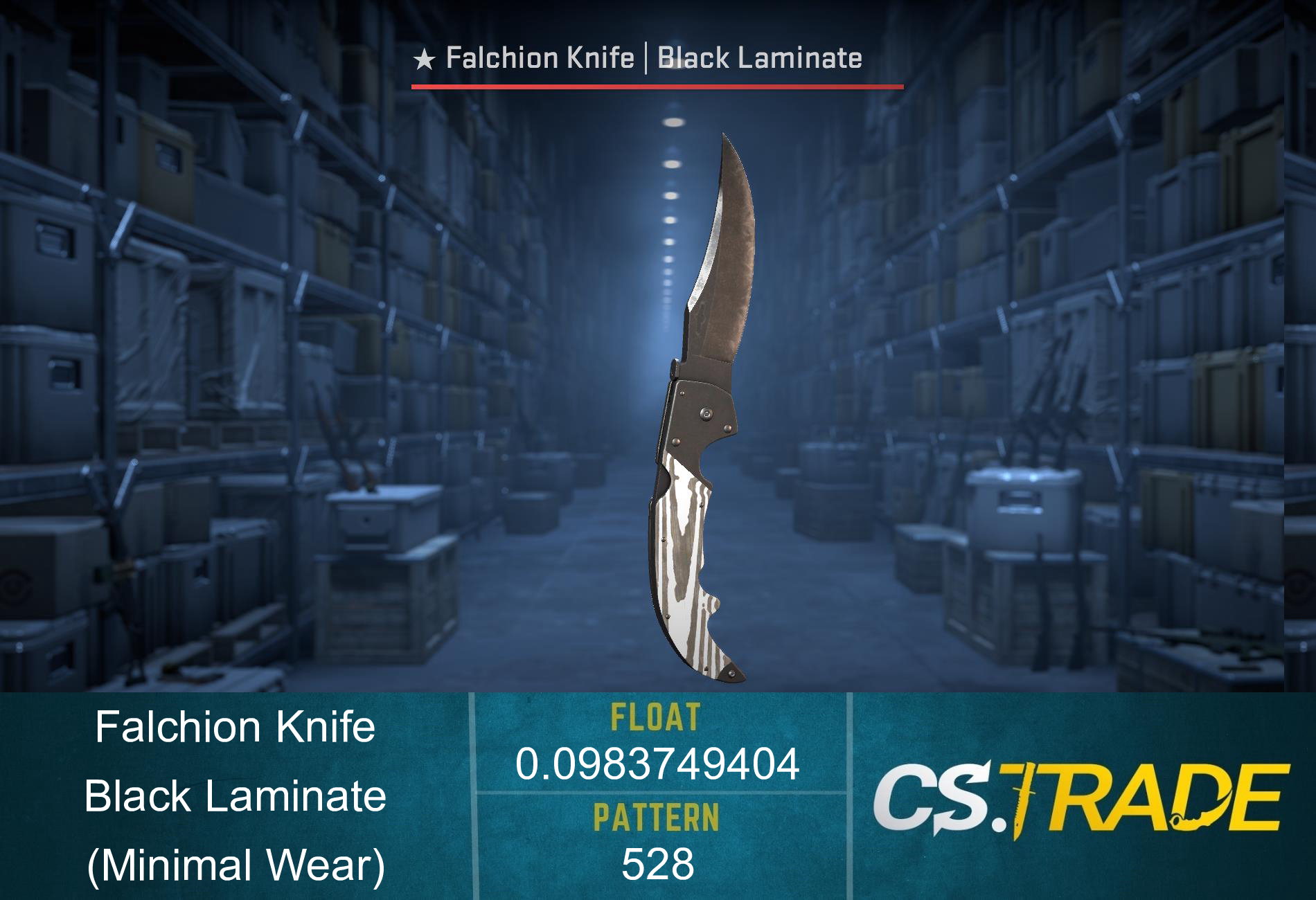 ★ Falchion Knife | Black Laminate (Minimal Wear) Screenshot