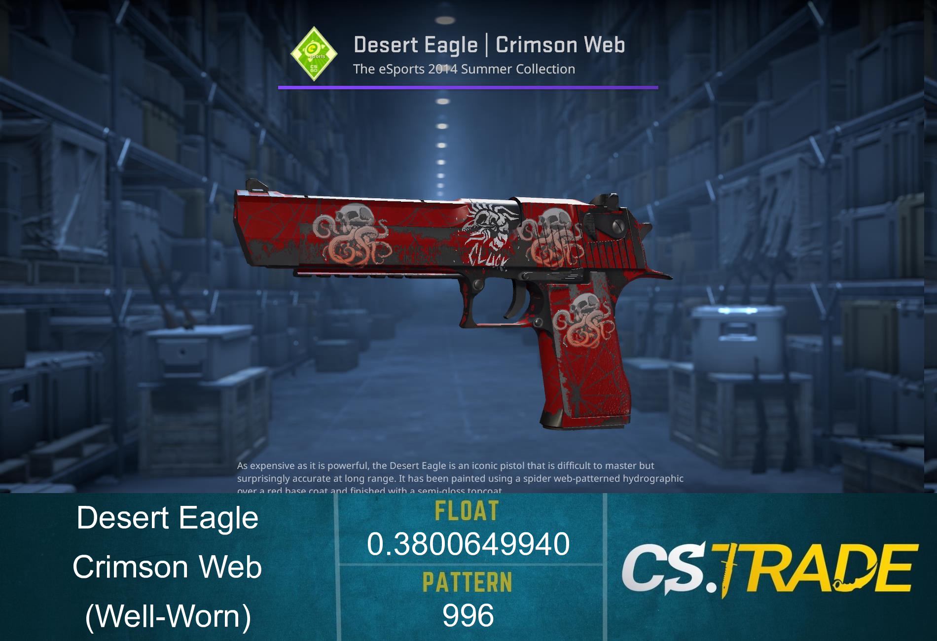 StatTrak™ Desert Eagle | Crimson Web (Well-Worn) Screenshot