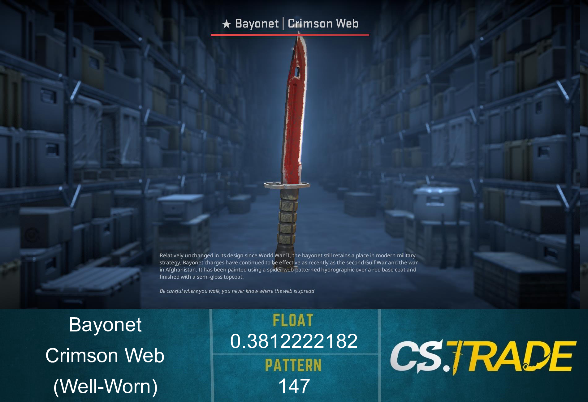 ★ Bayonet | Crimson Web (Battle-Scarred) Screenshot