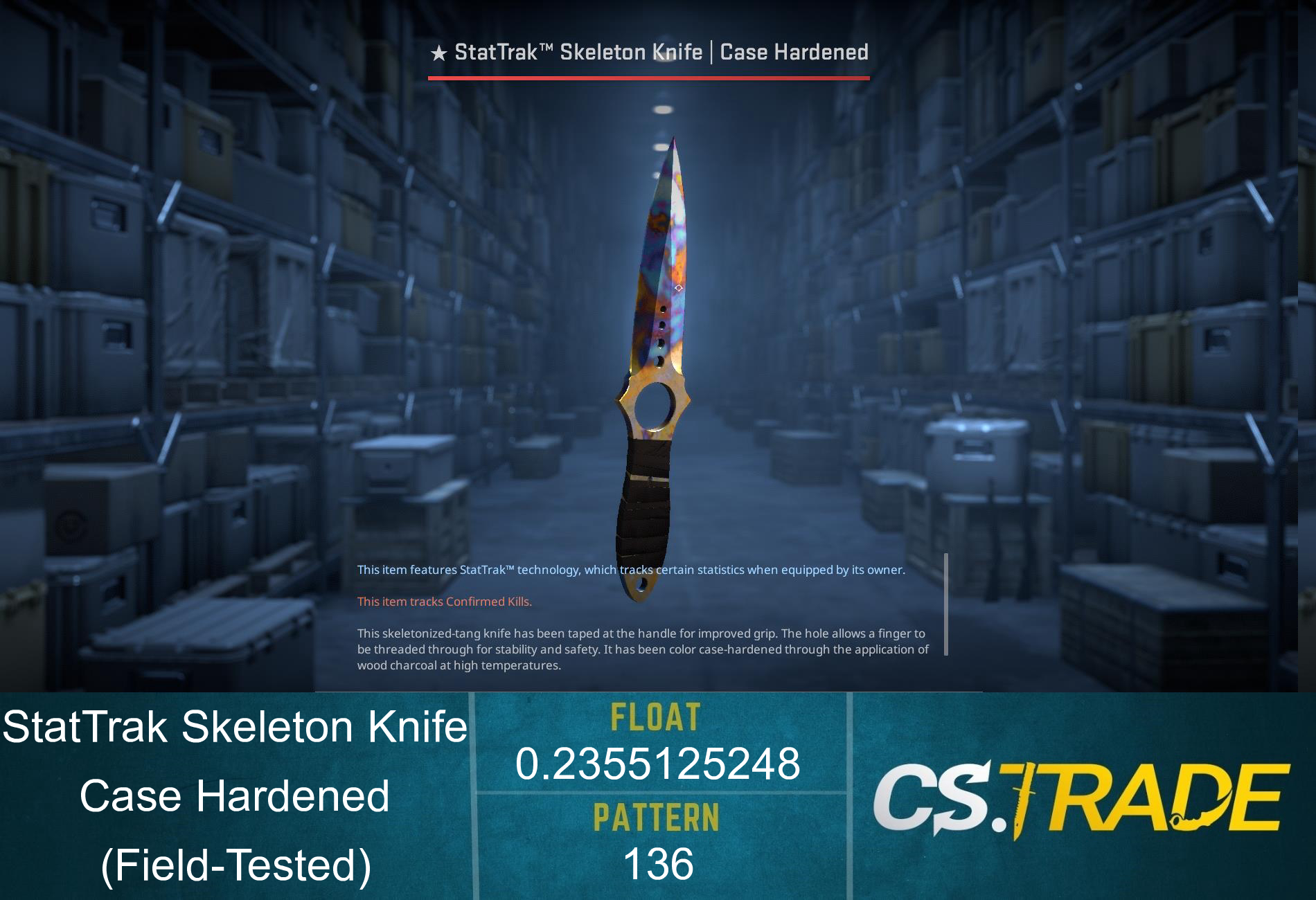 ★ StatTrak™ Skeleton Knife | Case Hardened (Field-Tested)