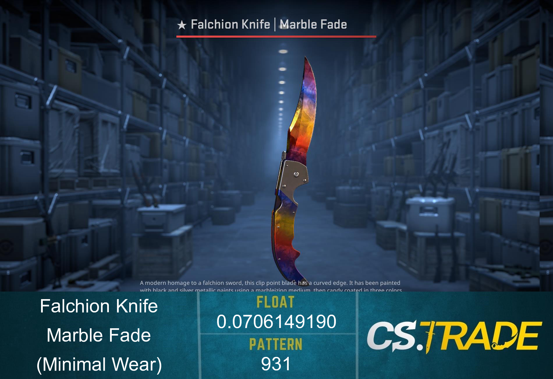 ★ StatTrak™ Falchion Knife | Marble Fade (Minimal Wear) Screenshot
