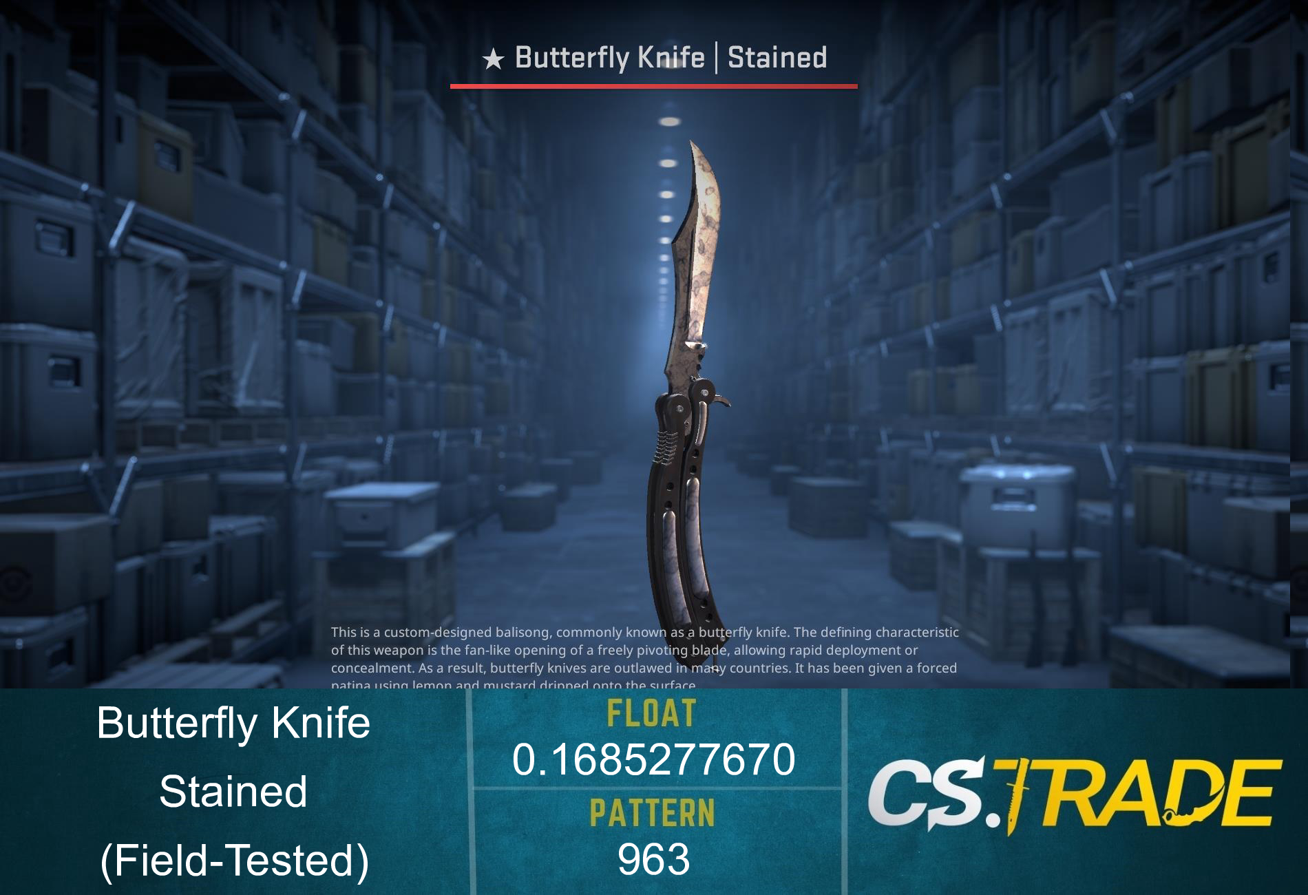 ★ Butterfly Knife | Stained (Field-Tested) Screenshot