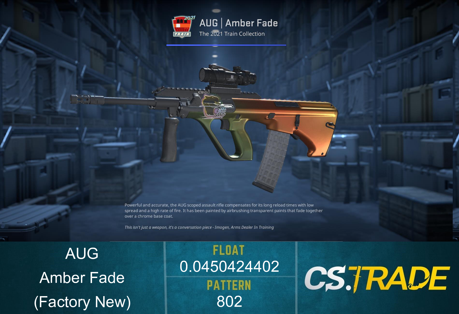 AUG | Amber Fade (Factory New) Screenshot