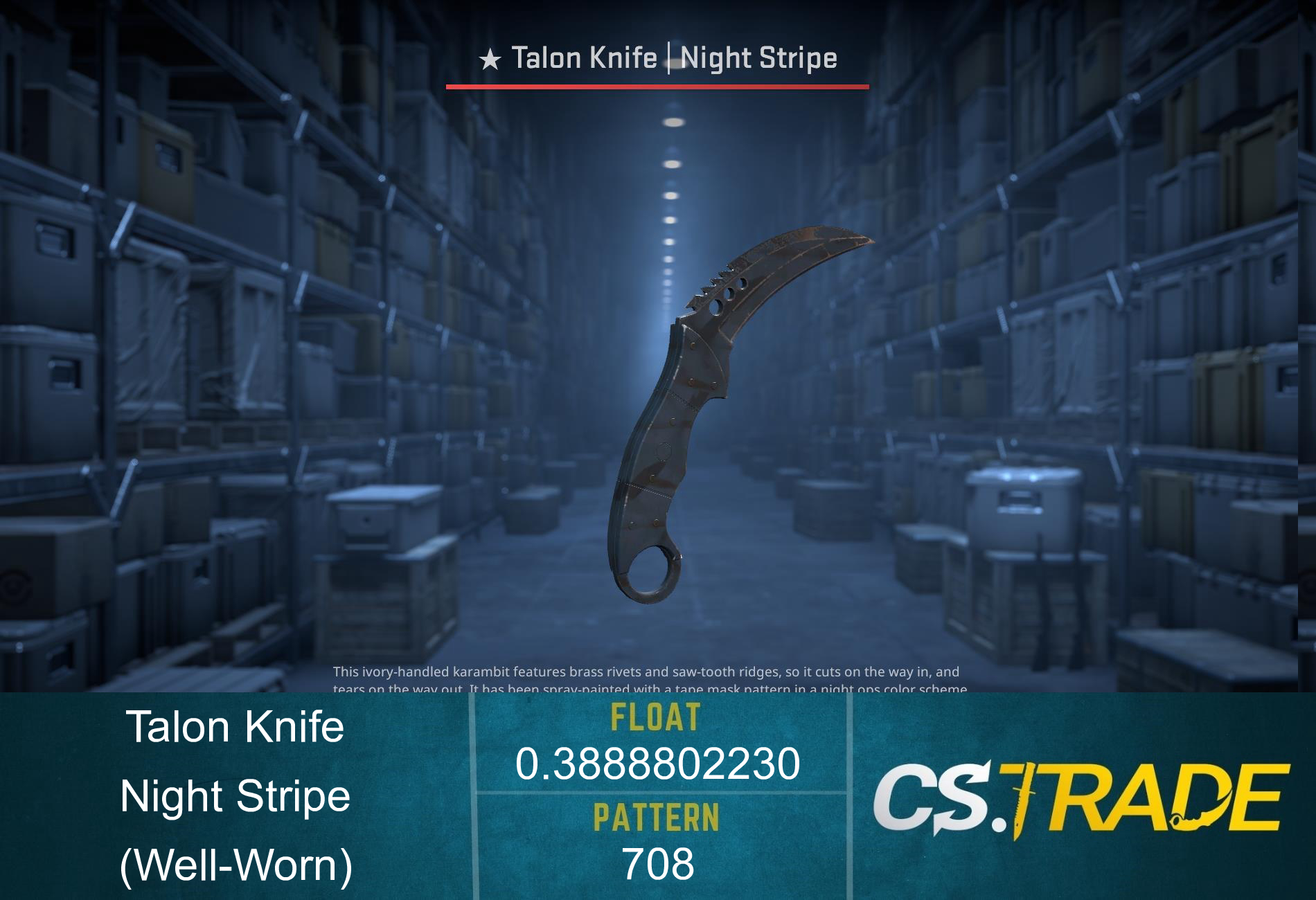 ★ Talon Knife | Night Stripe (Well-Worn) Screenshot