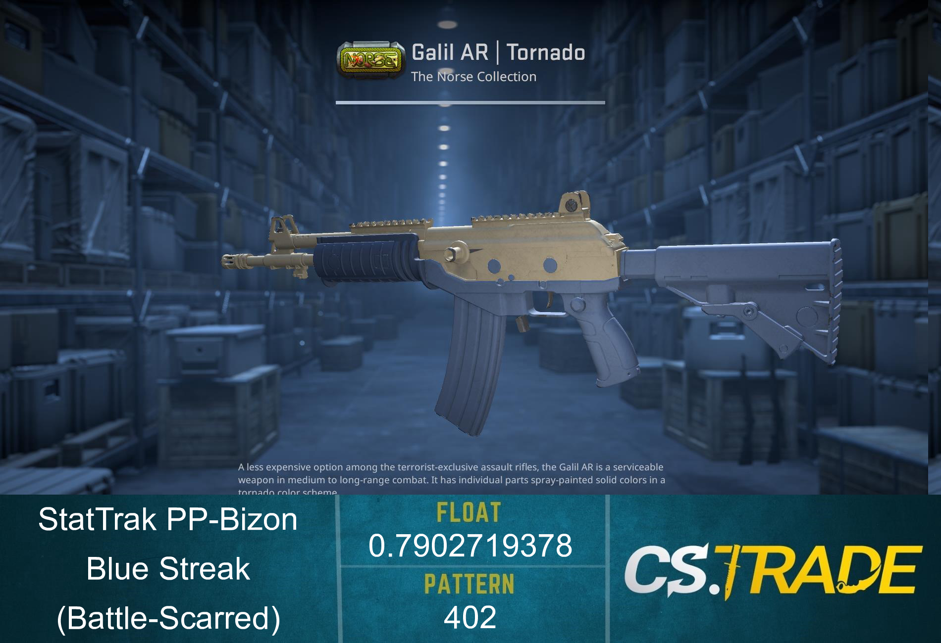 PP-Bizon | Blue Streak (Battle-Scarred) Screenshot