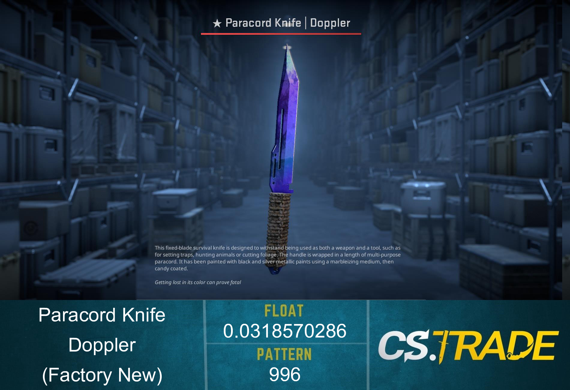 ★ Paracord Knife | Doppler Sapphire (Factory New) Screenshot