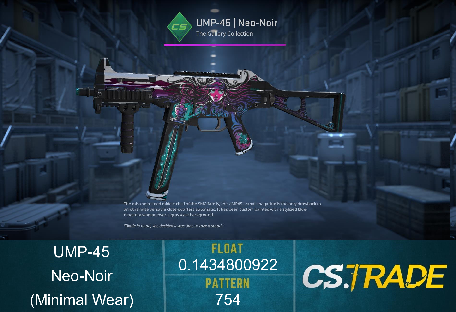 StatTrak™ UMP-45 | Neo-Noir (Minimal Wear) Screenshot