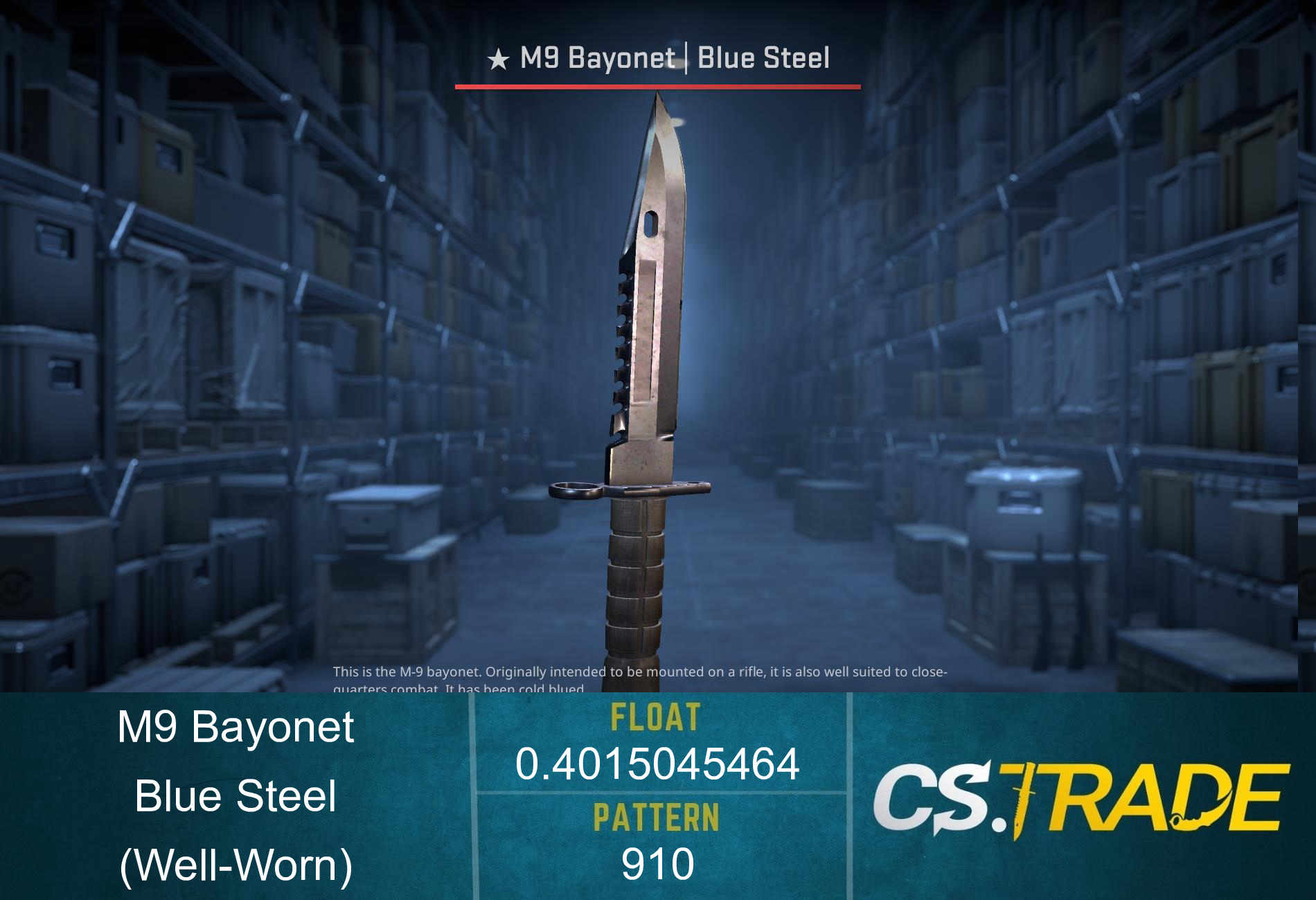 ★ M9 Bayonet | Blue Steel (Well-Worn) Screenshot