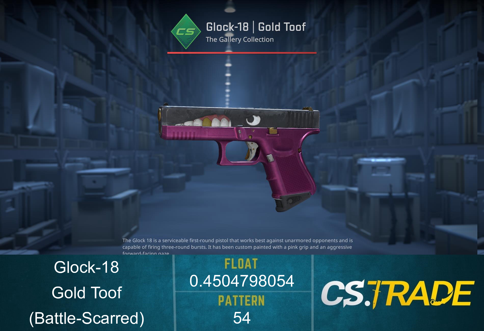 StatTrak™ Glock-18 | Gold Toof (Battle-Scarred) Screenshot