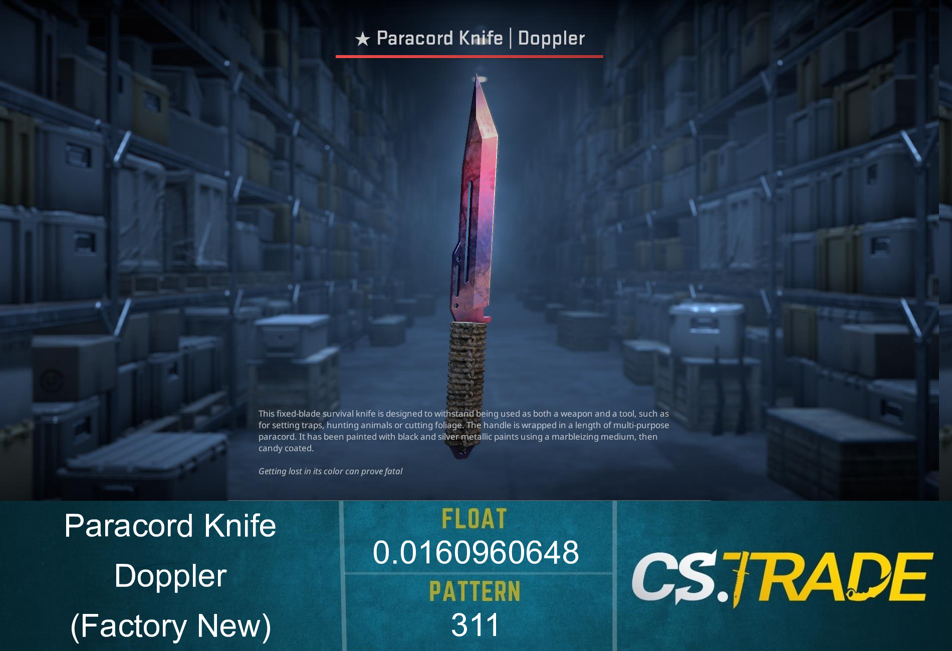 ★ Paracord Knife | Doppler Phase 1 (Factory New) Screenshot