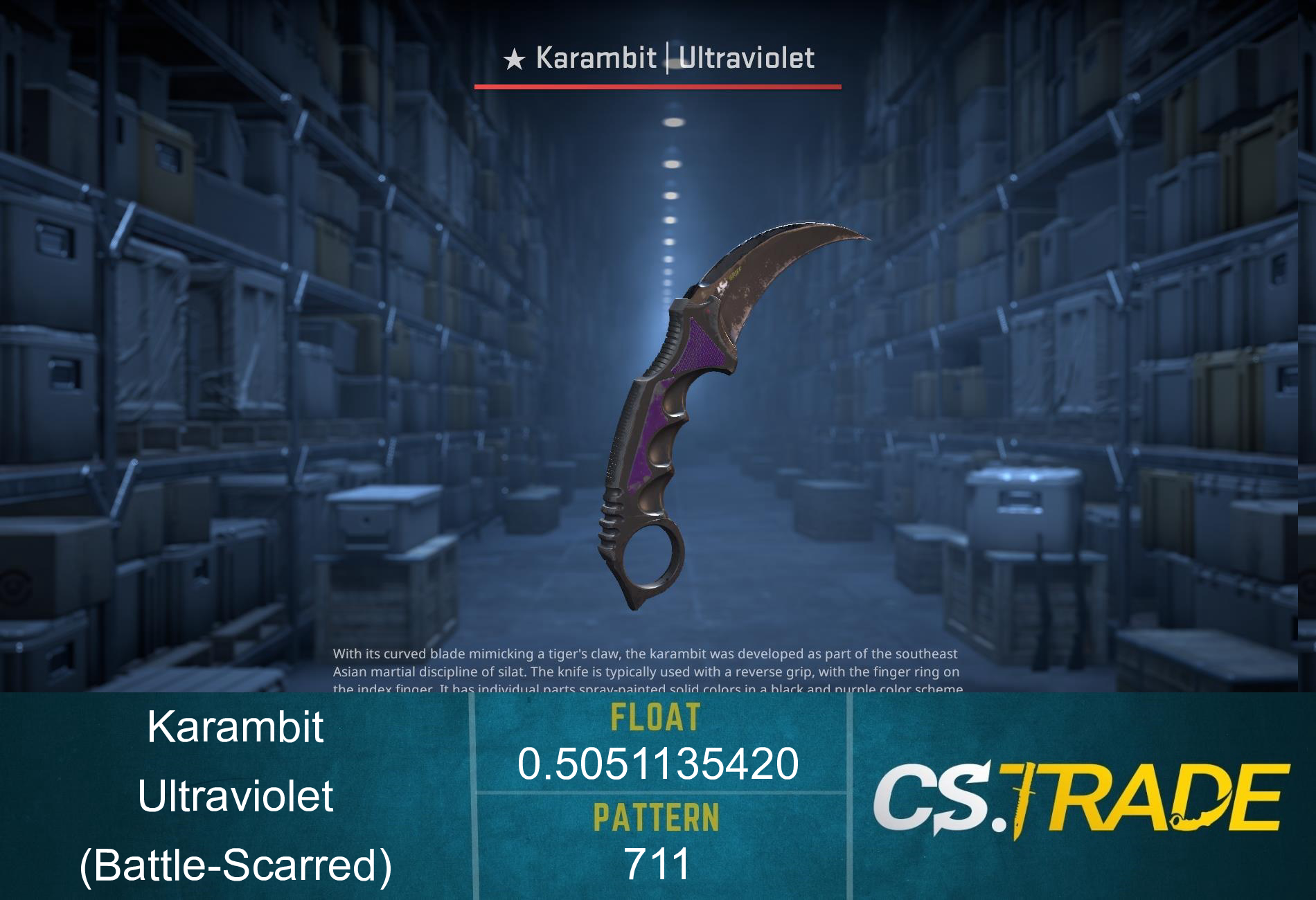 ★ Karambit | Ultraviolet (Battle-Scarred) Screenshot
