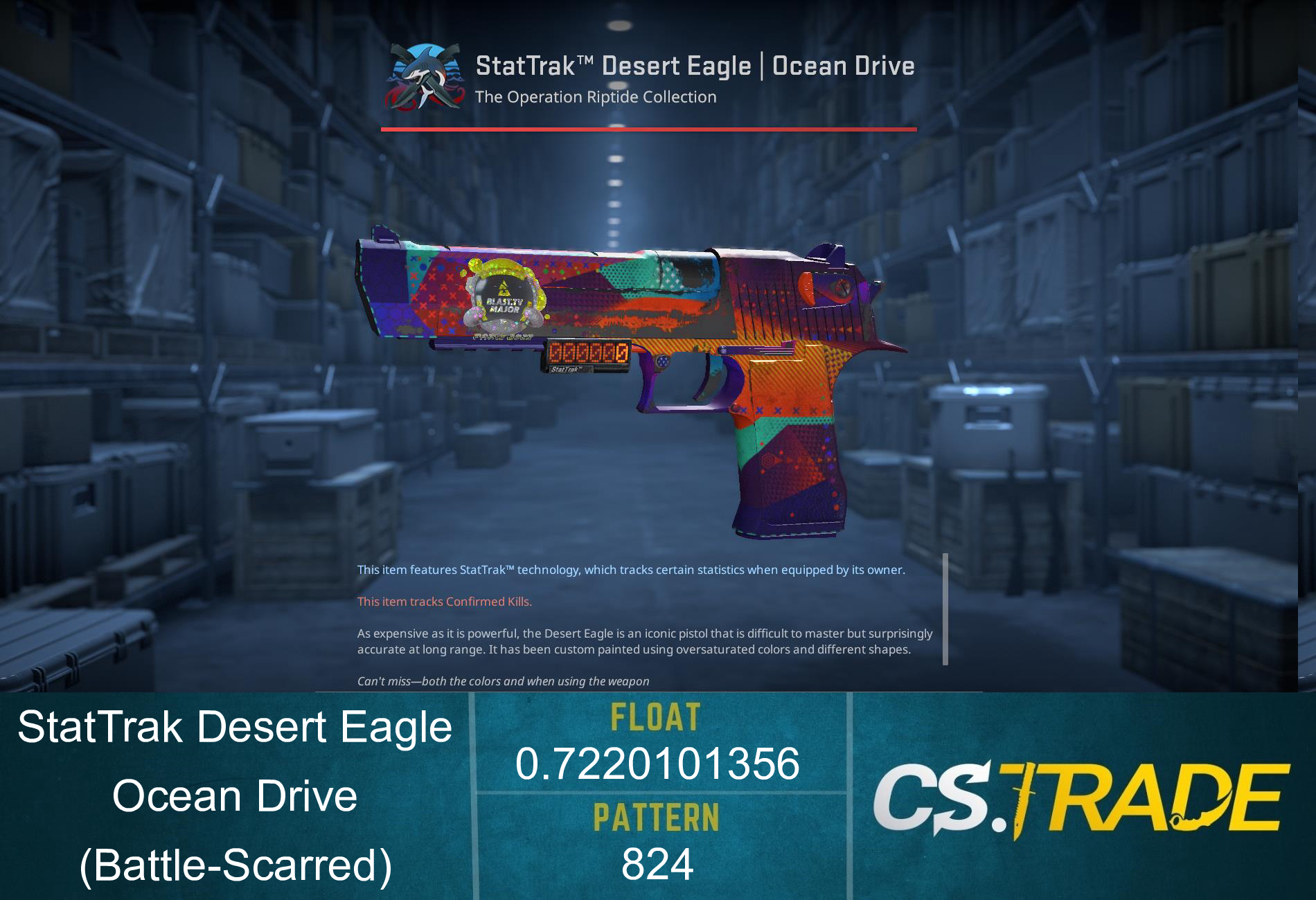 Desert Eagle | Ocean Drive (Battle-Scarred) Screenshot
