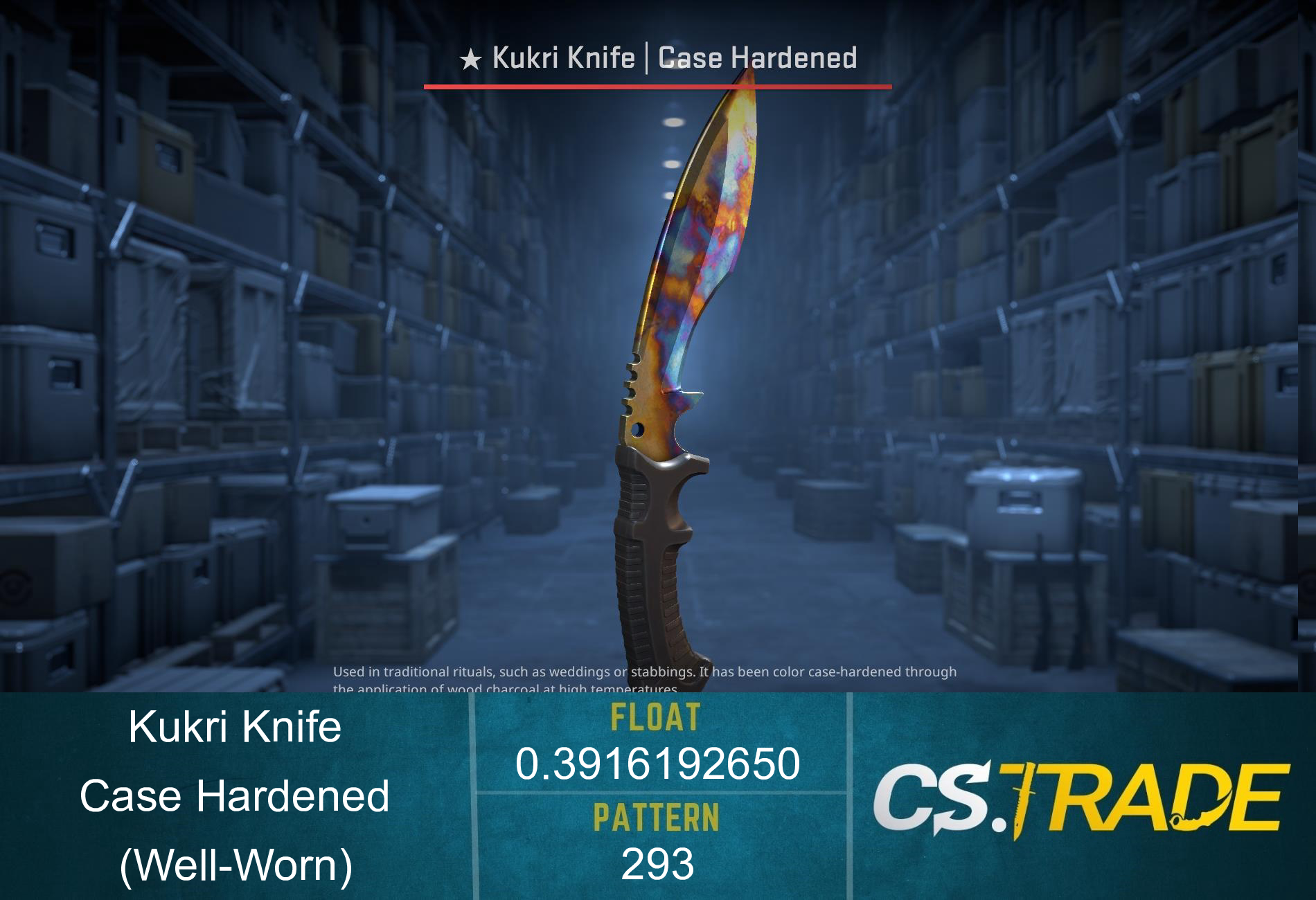★ StatTrak™ Kukri Knife | Case Hardened (Well-Worn) Screenshot