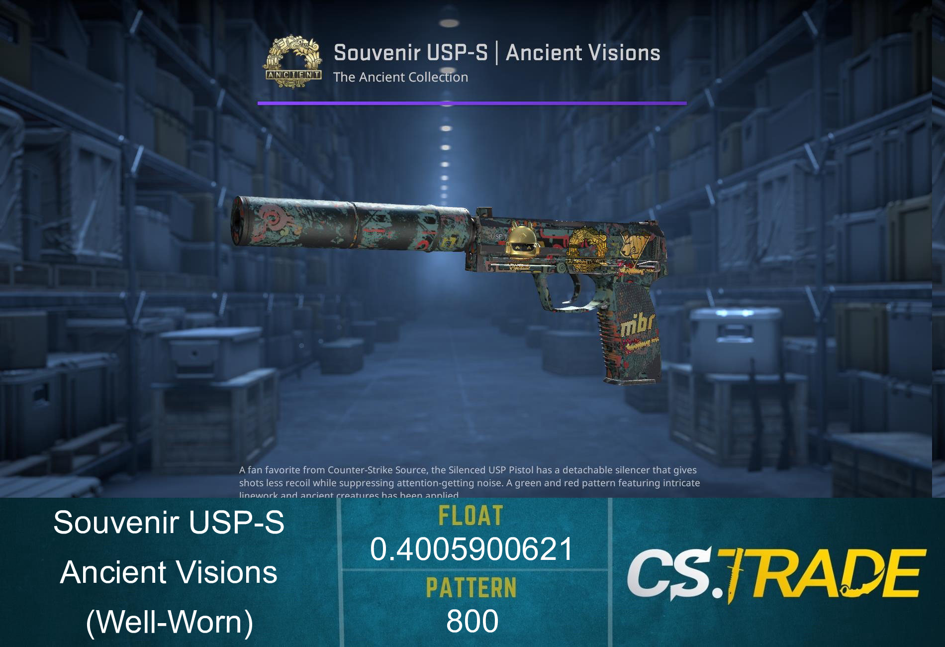 USP-S | Ancient Visions (Well-Worn) Screenshot