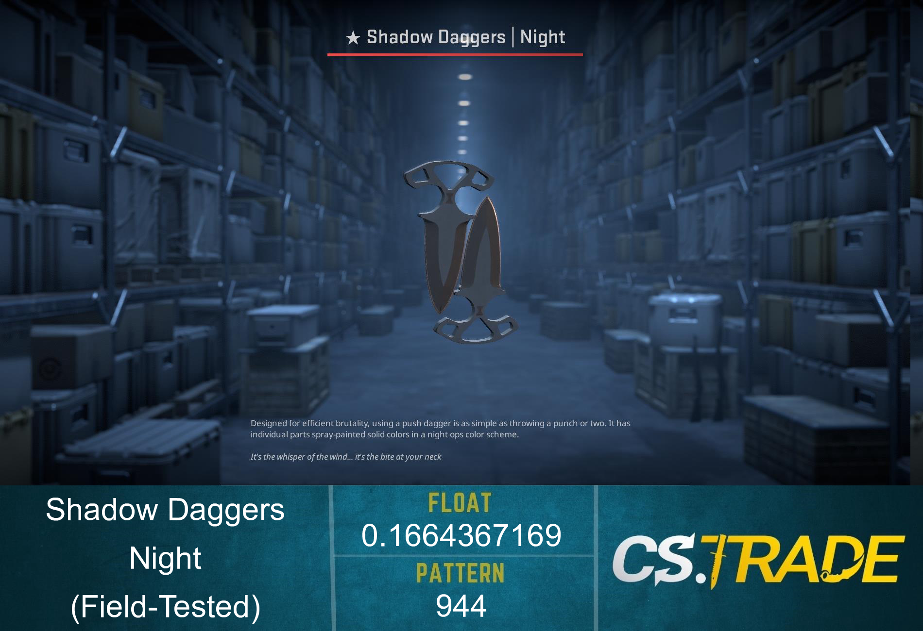 ★ Shadow Daggers | Night (Factory New) Screenshot
