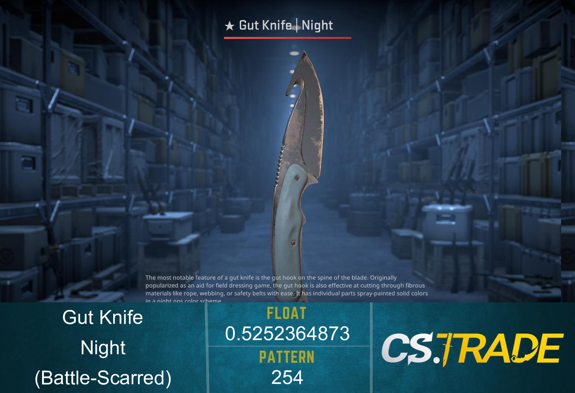★ Gut Knife | Night (Battle-Scarred) Screenshot