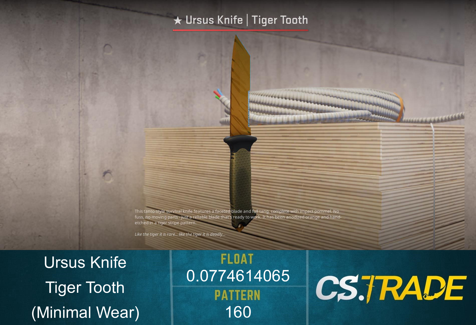 ★ StatTrak™ Ursus Knife | Tiger Tooth (Minimal Wear) Screenshot