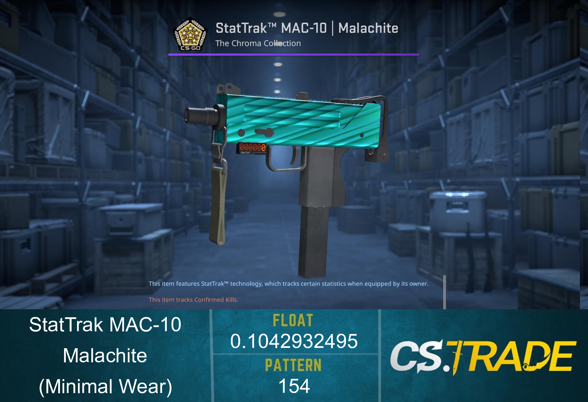 StatTrak™ MAC-10 | Malachite (Minimal Wear) Screenshot