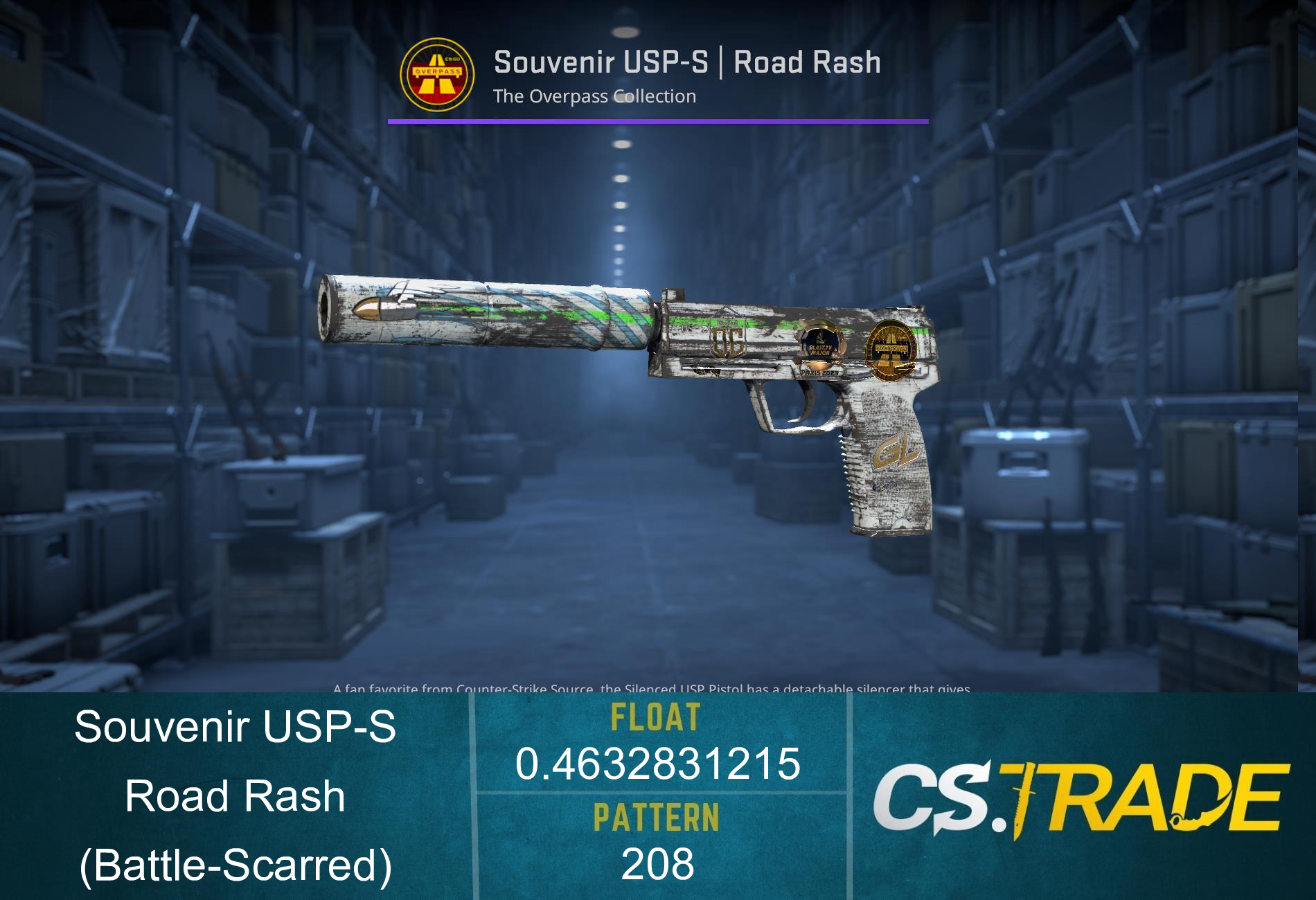 Souvenir USP-S | Road Rash (Battle-Scarred) Screenshot