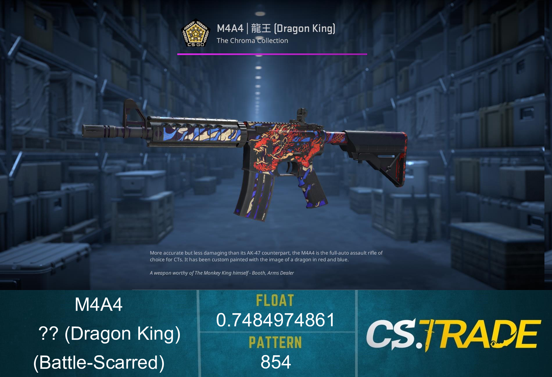 M4A4 | 龍王 (Dragon King) (Battle-Scarred)