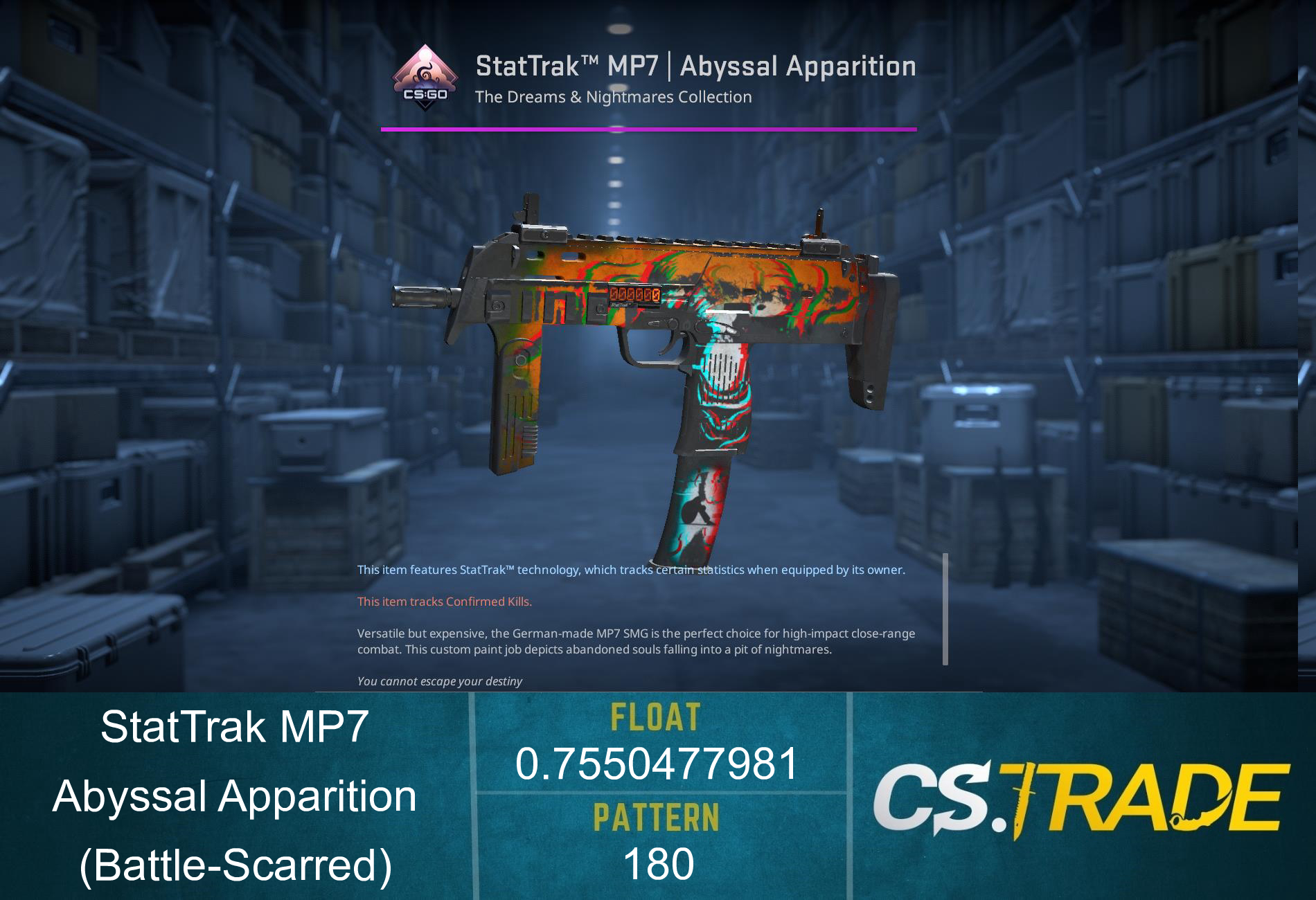 StatTrak™ MP7 | Abyssal Apparition (Battle-Scarred)