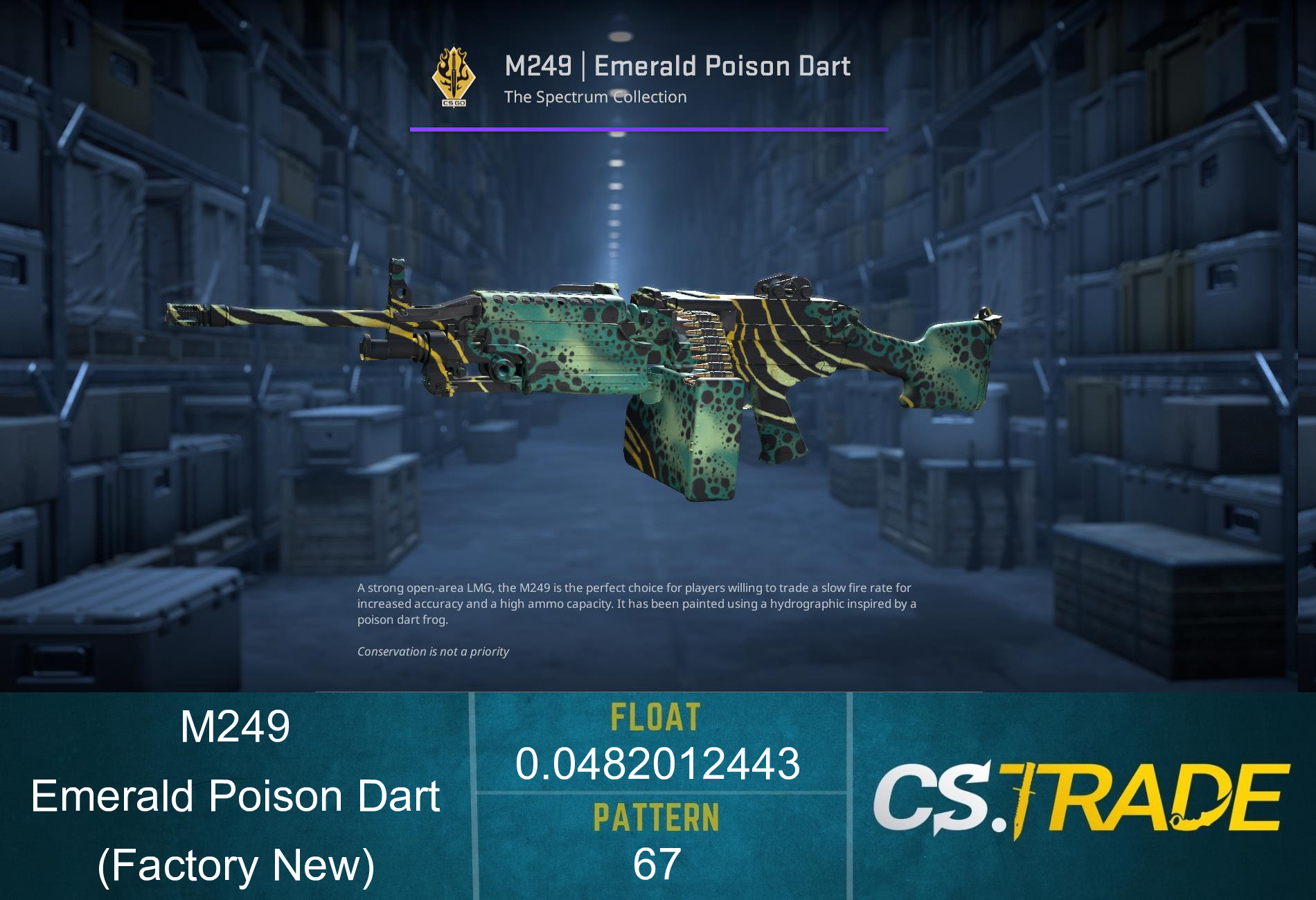 M249 | Emerald Poison Dart (Factory New) Screenshot