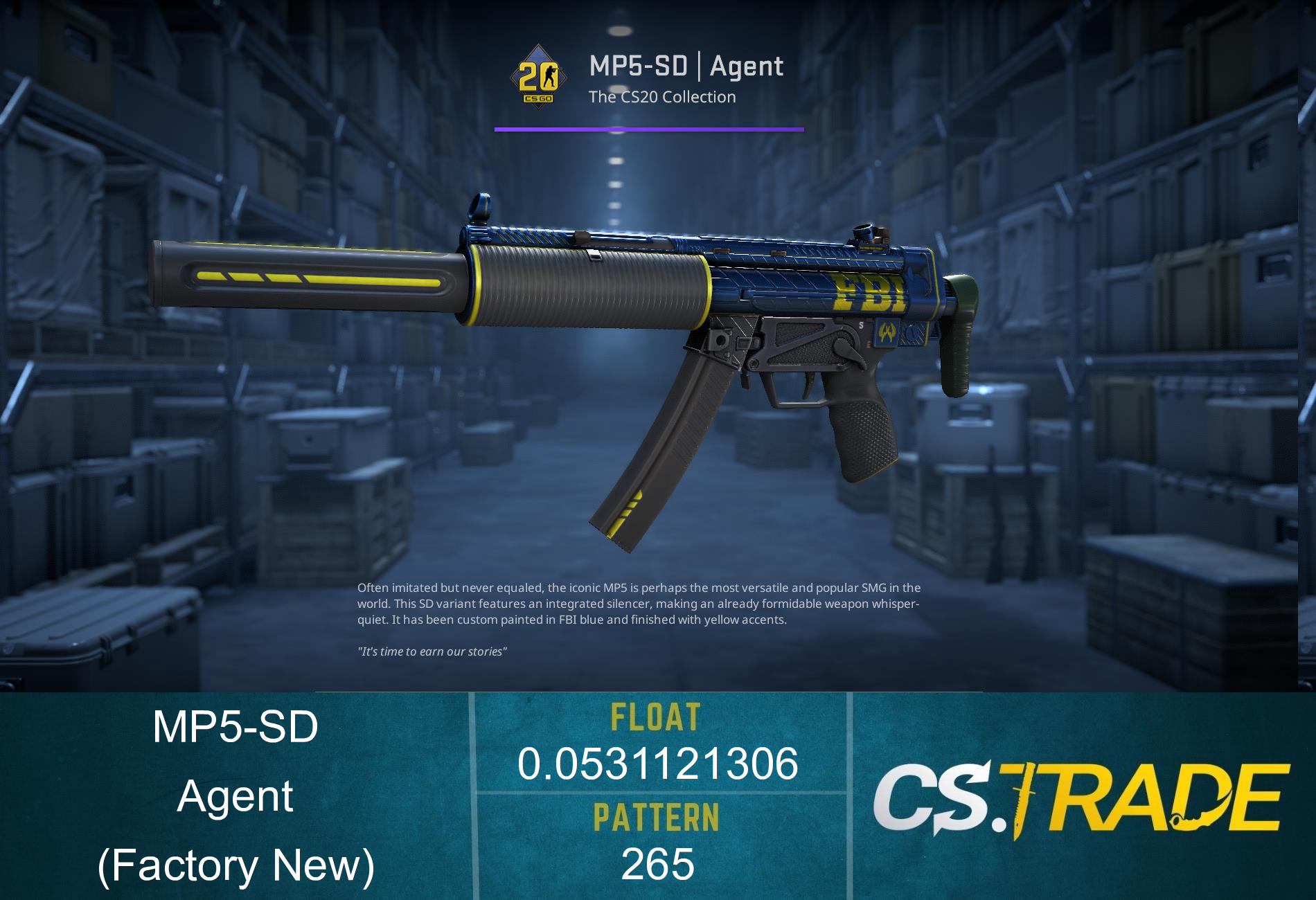 MP5-SD | Agent (Factory New) Screenshot