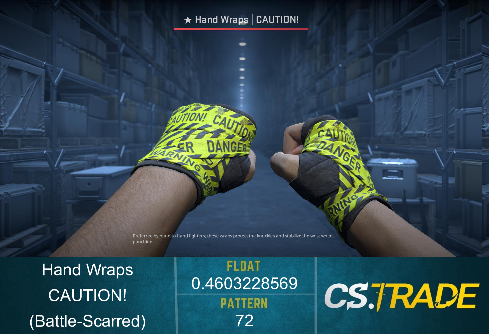★ Hand Wraps | CAUTION! (Battle-Scarred) Screenshot